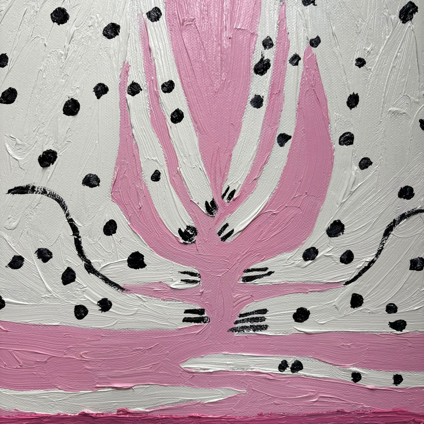 Dalmatians on pink.