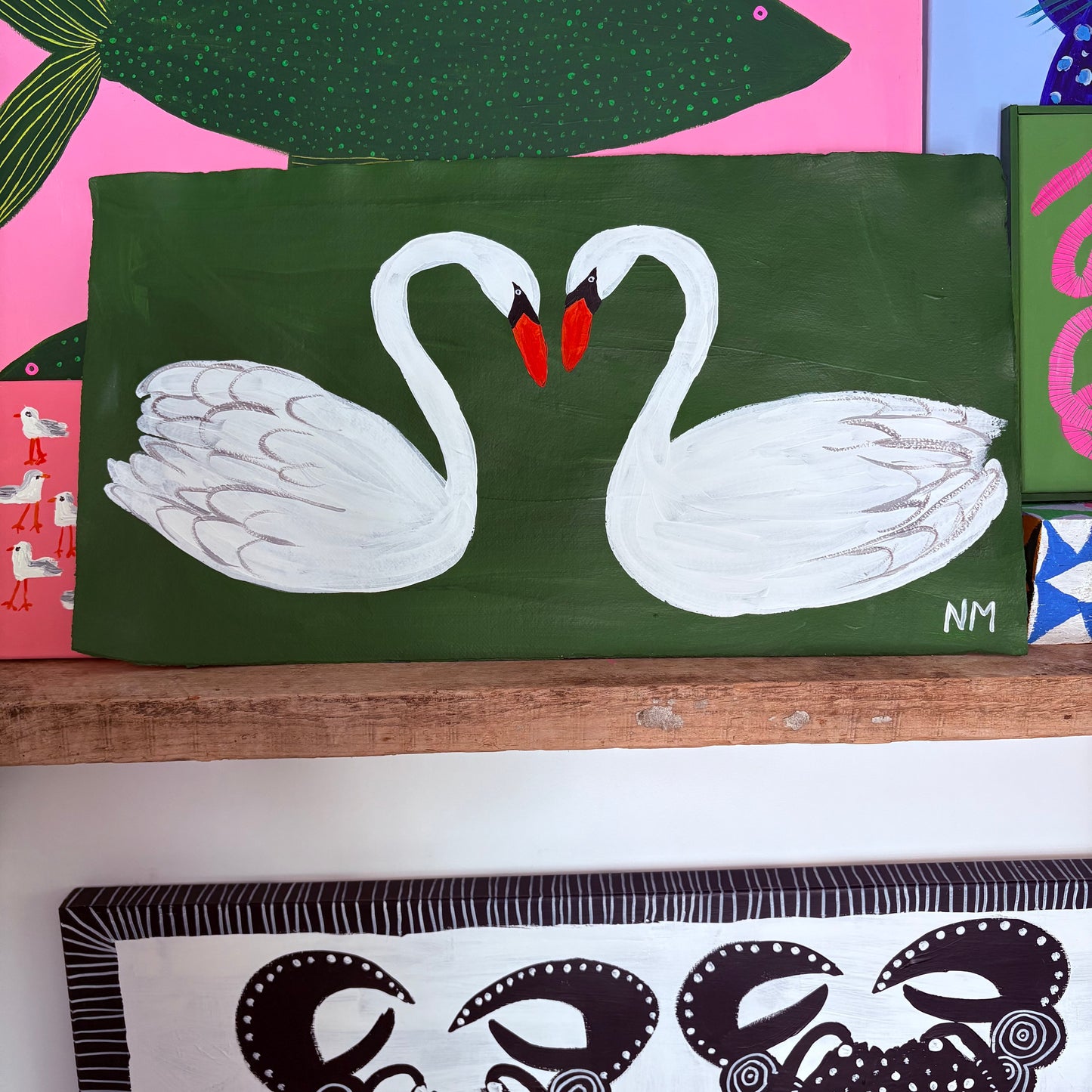 Two beautiful swans.