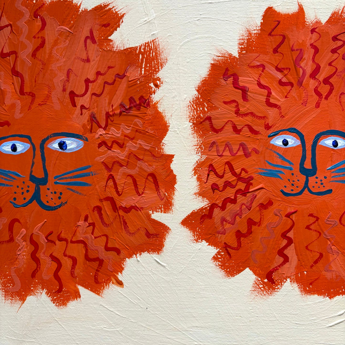 Orange lion friends.
