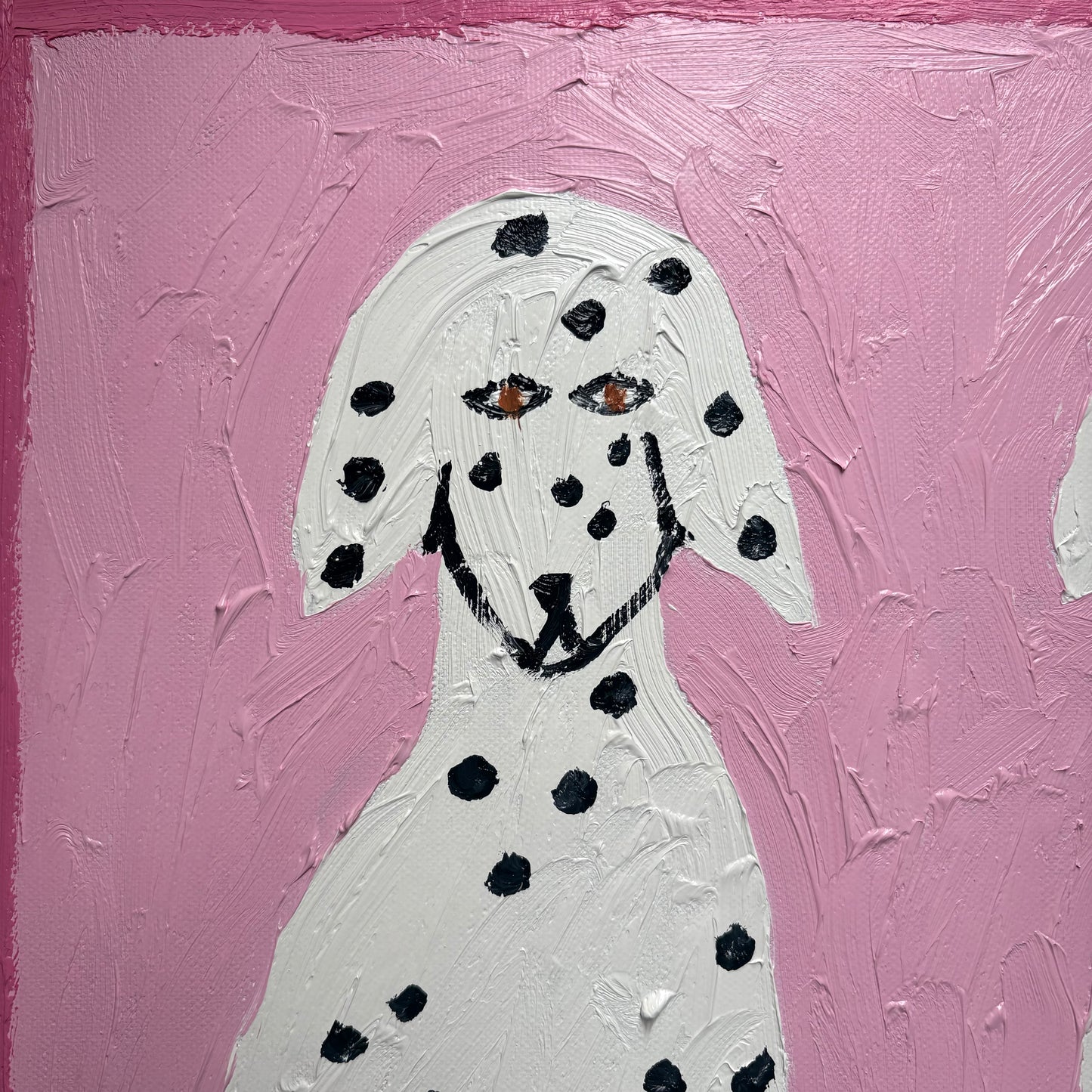 Dalmatians on pink.