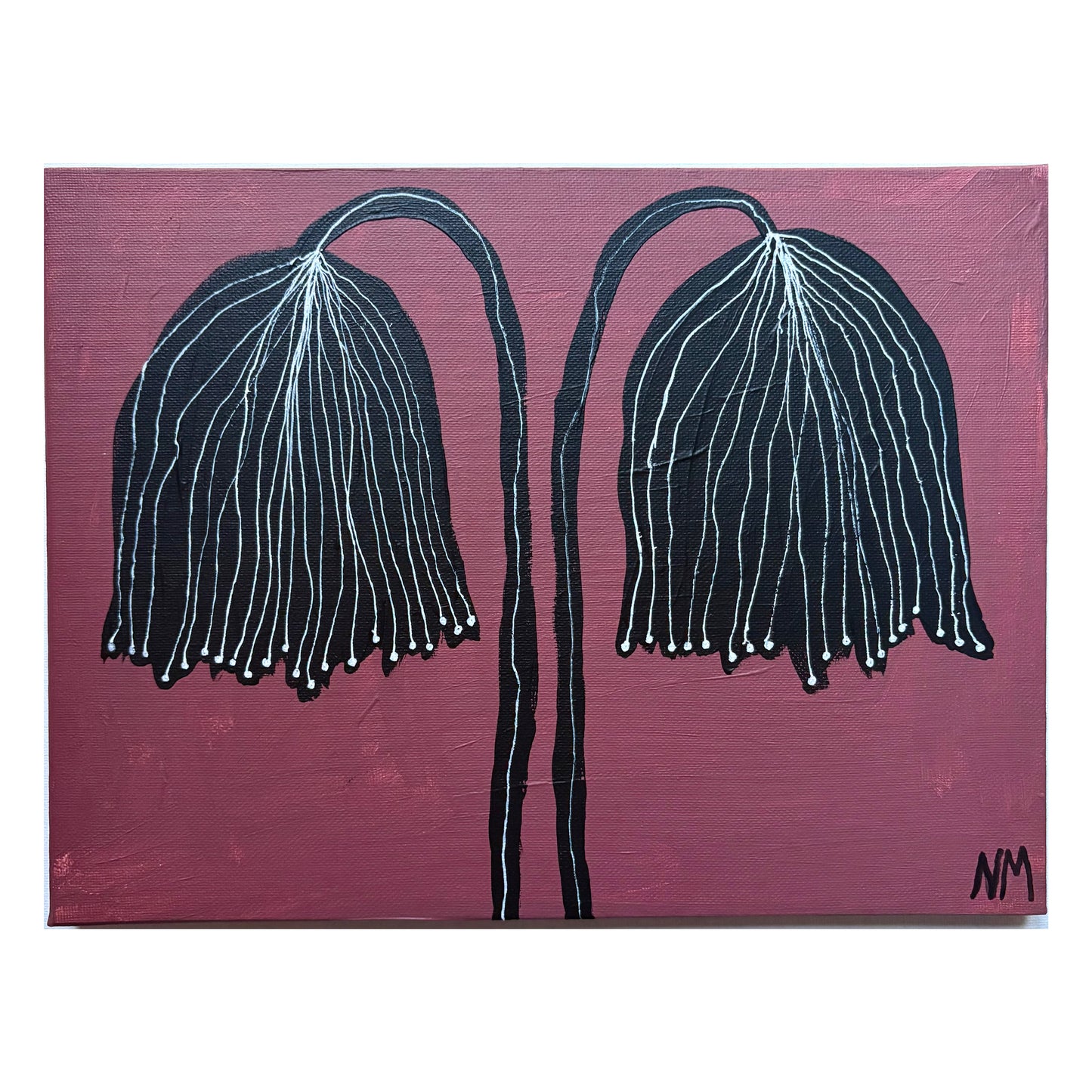Two black flowers