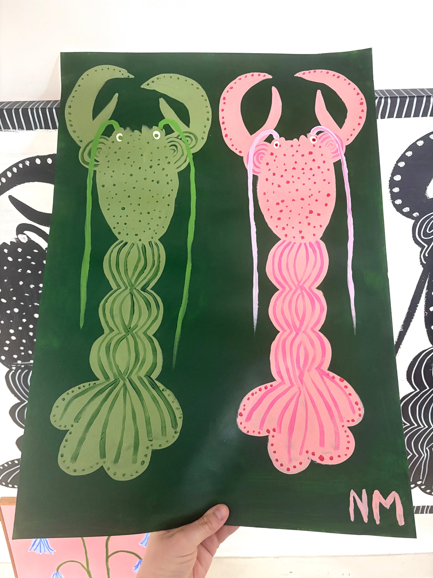 Pink & Green Lobsters.