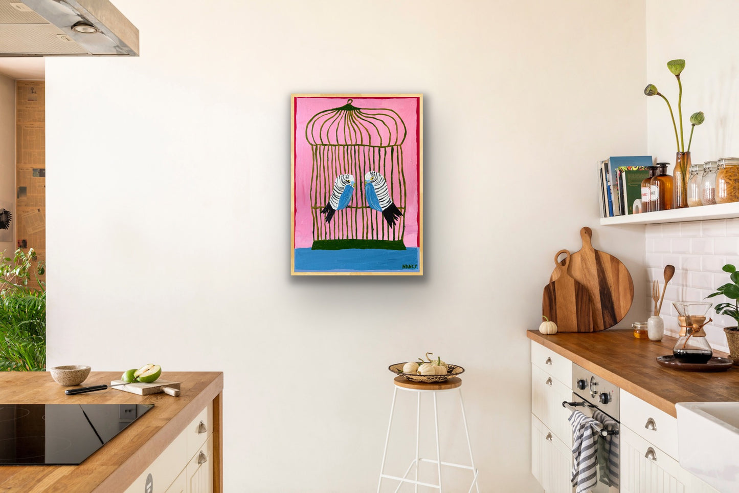 Two budgies print.