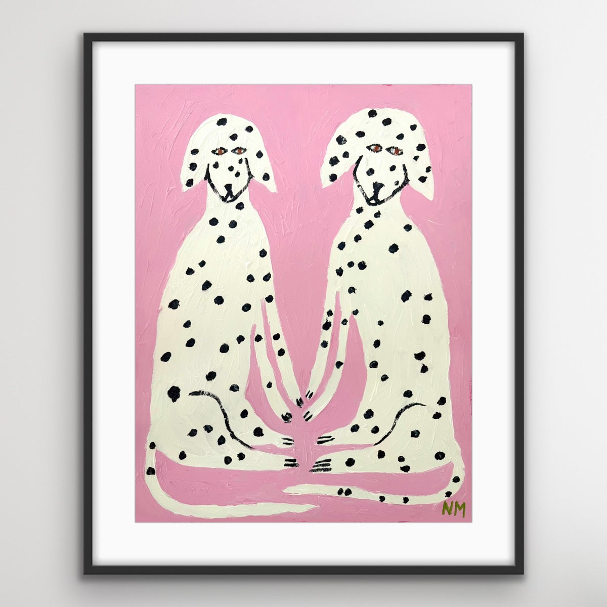 Dalmatians on pink print.