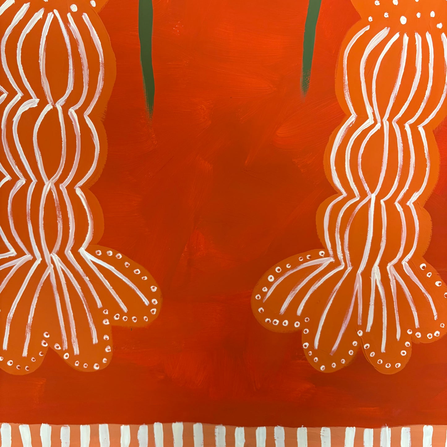 Three orange lobsters.