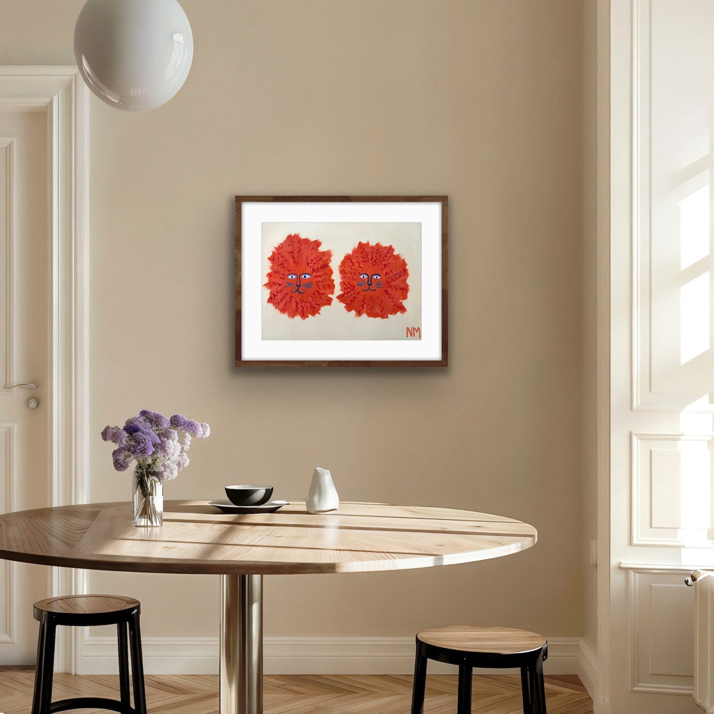 Two lions print.