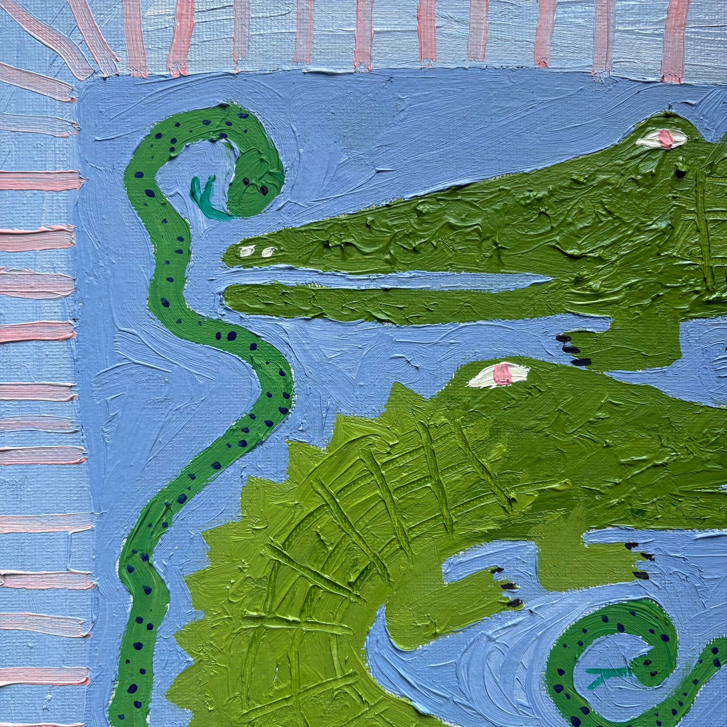 Crocodiles and snakes.