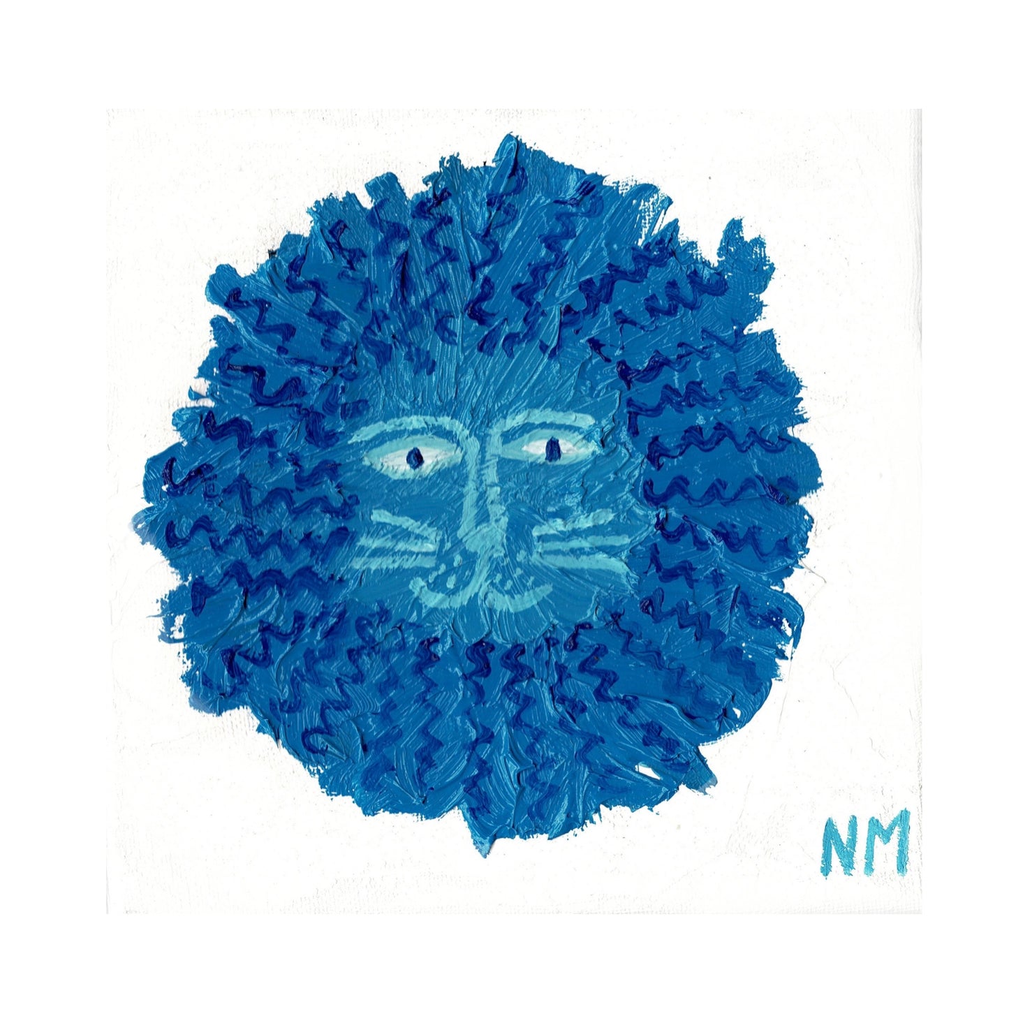 Blue lion print.
