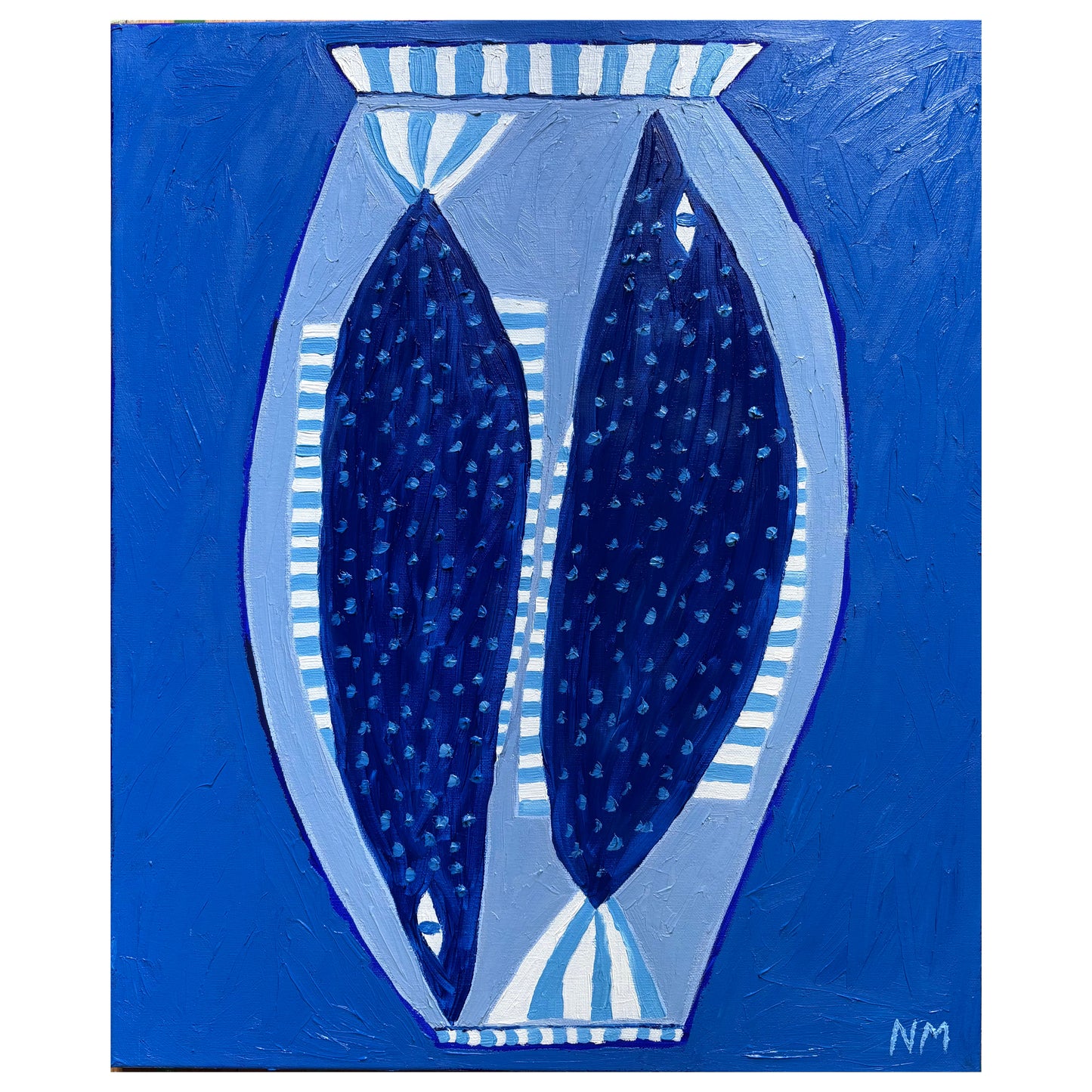 Blue fish vase.