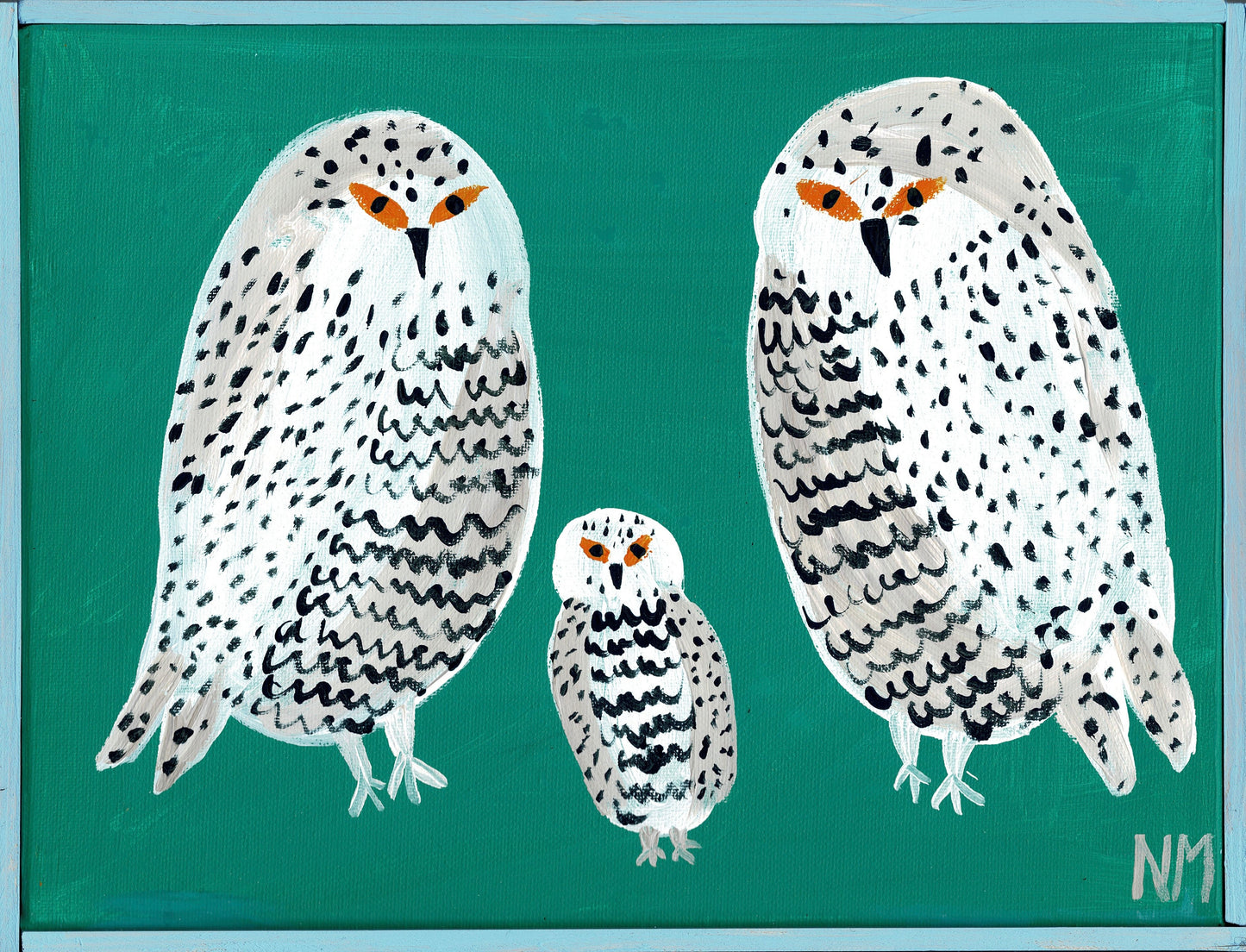 Owl family print.