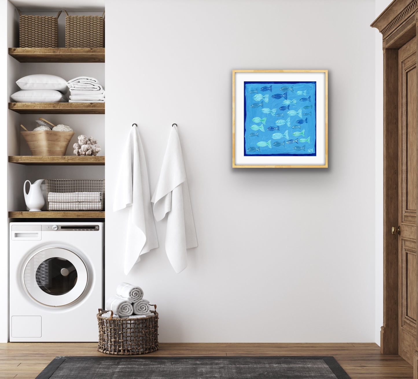 Swimming little fish print.