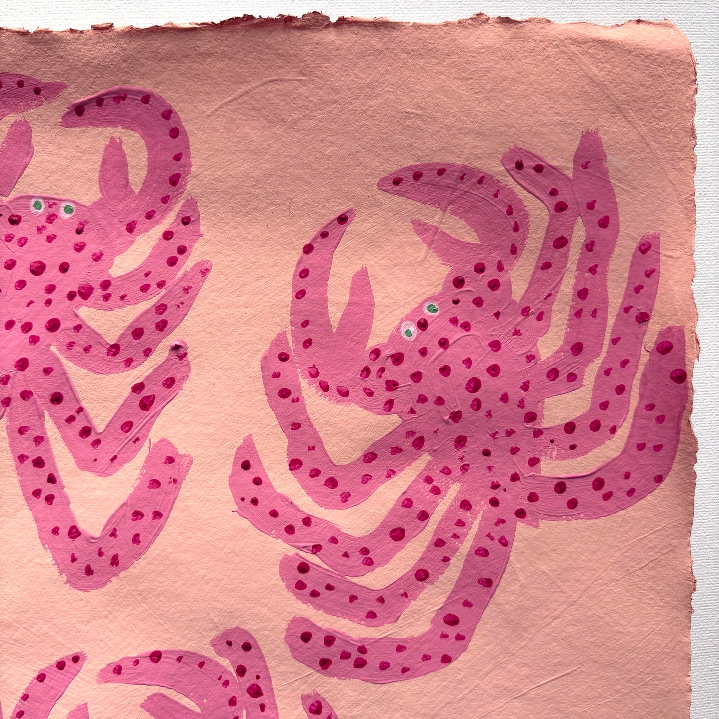Pink spotty crabs.
