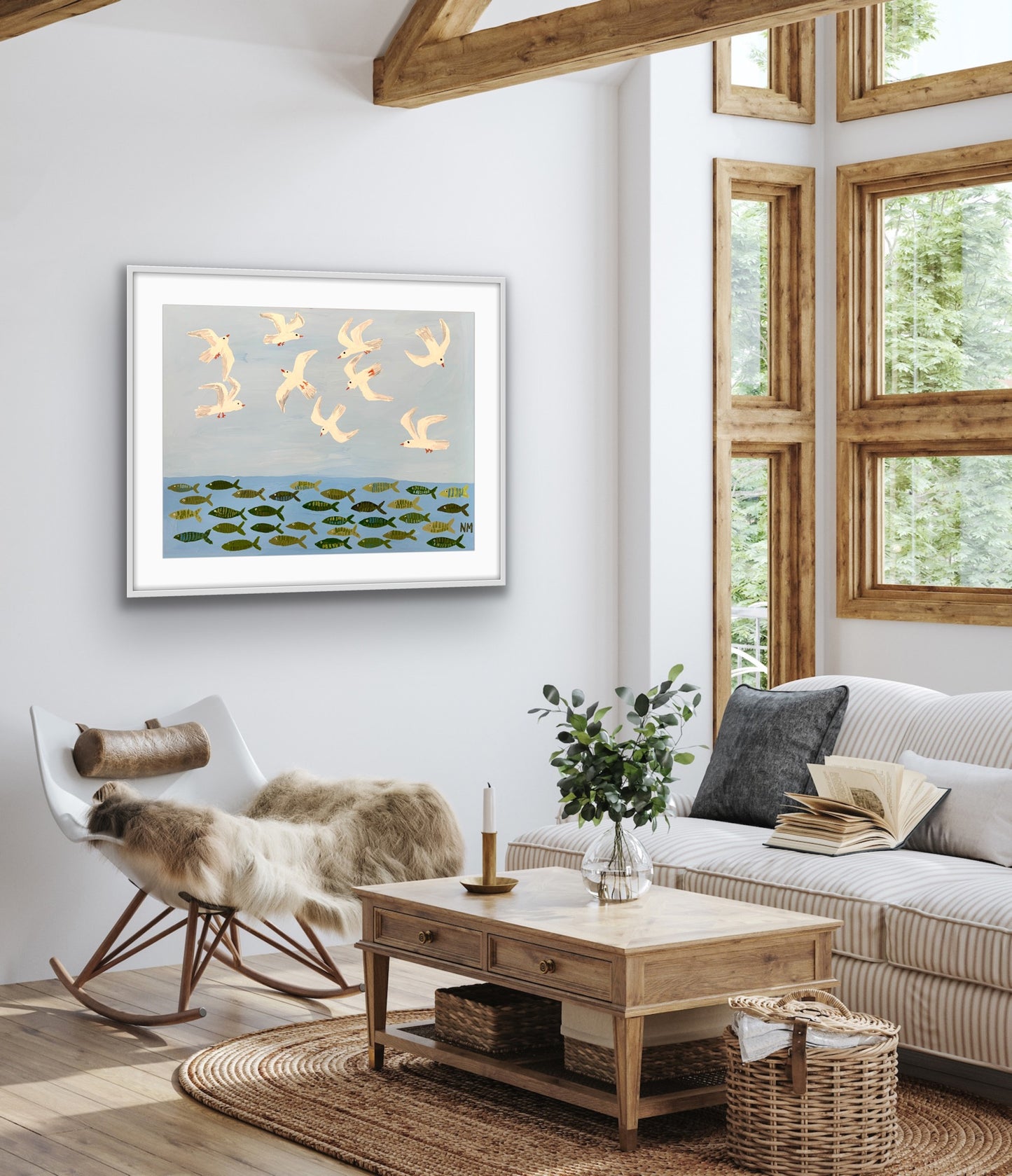 Above and below the sea print.