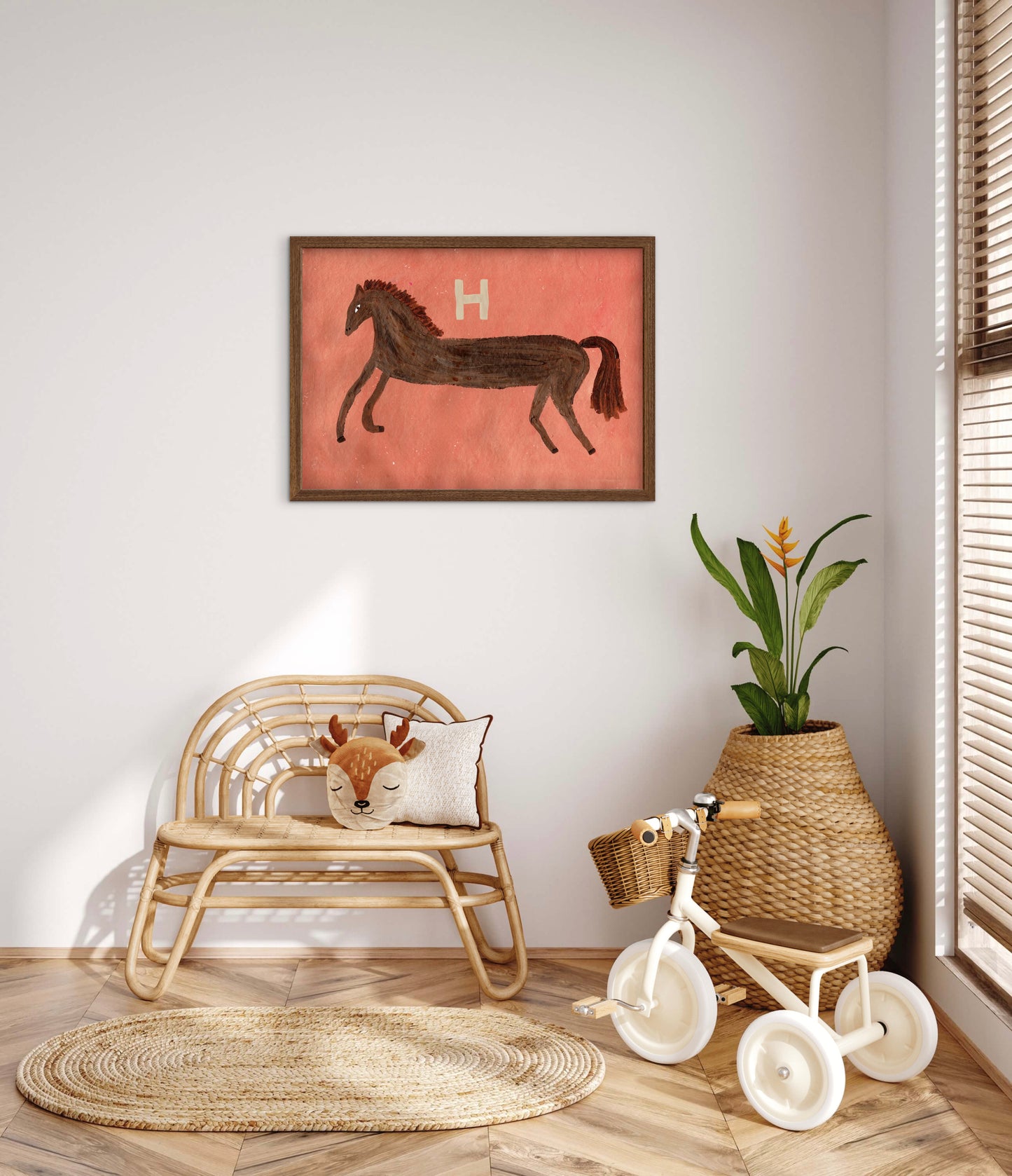 Alphabet H Horse Print.