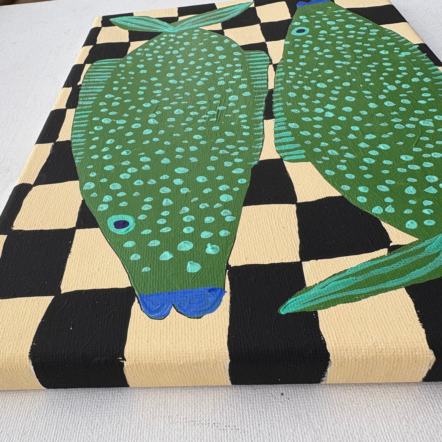 Green spotty fish.