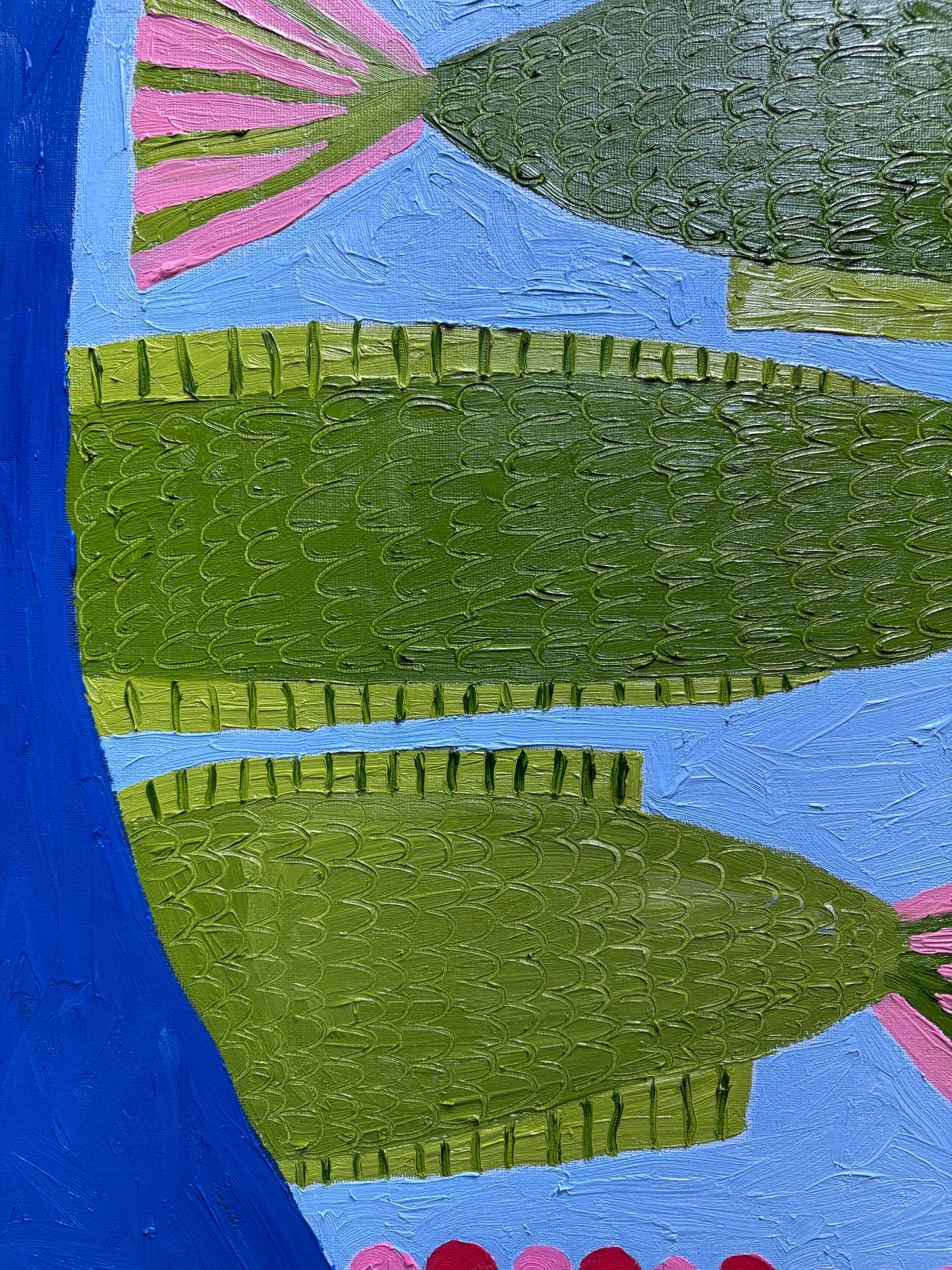 Green fish vase.