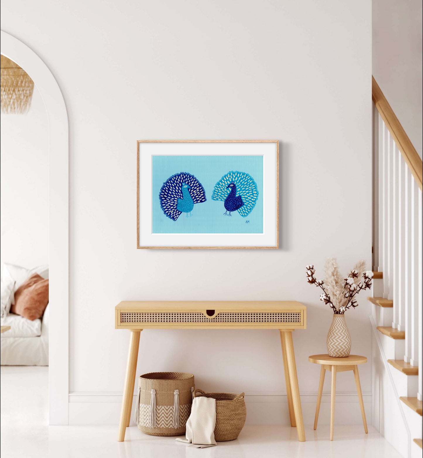 Blue peacocks
