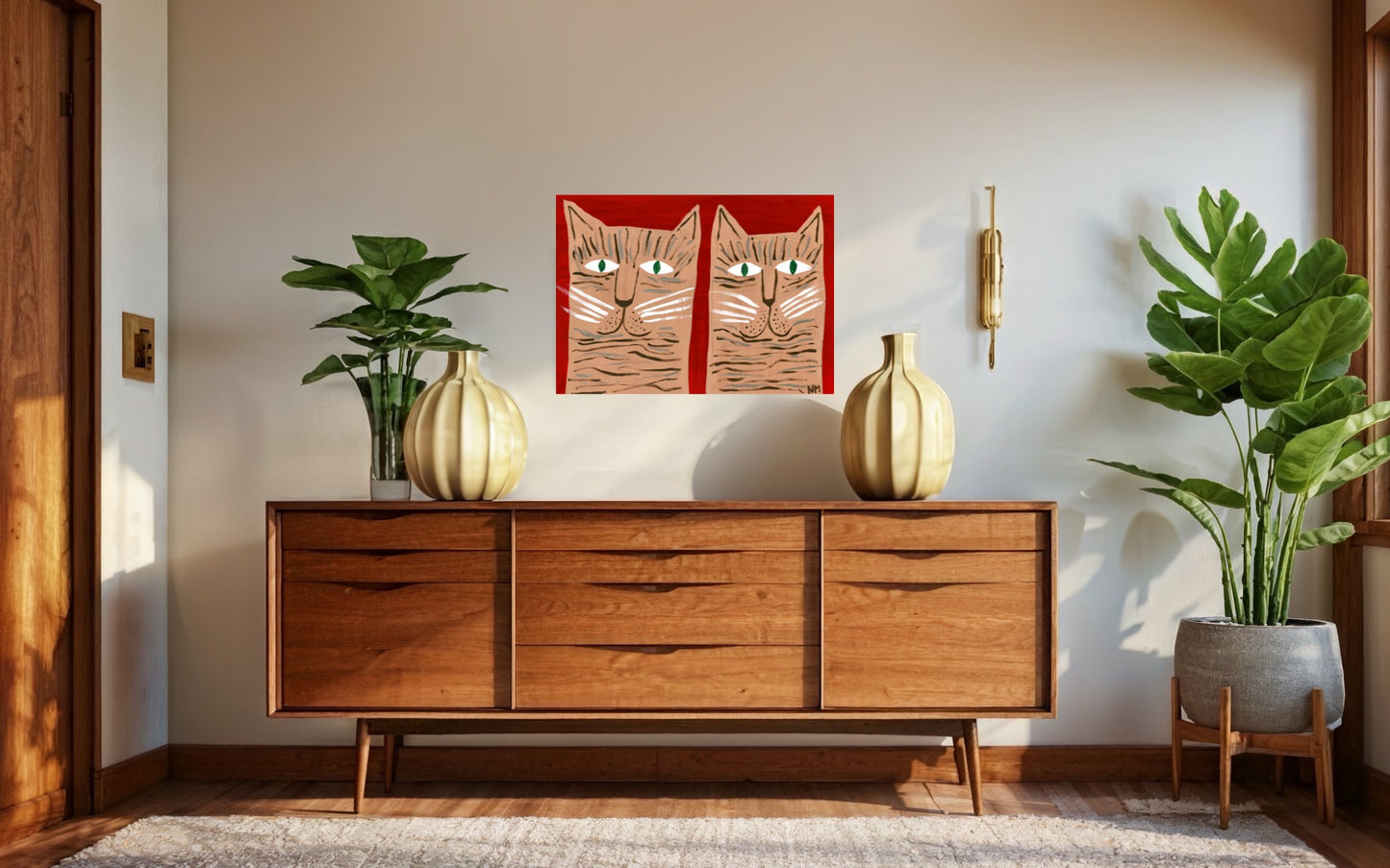 Two tabby friends print.