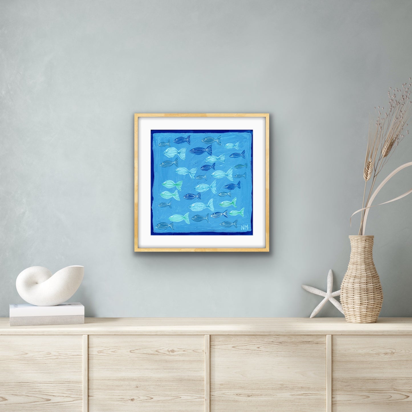 Swimming little fish print.