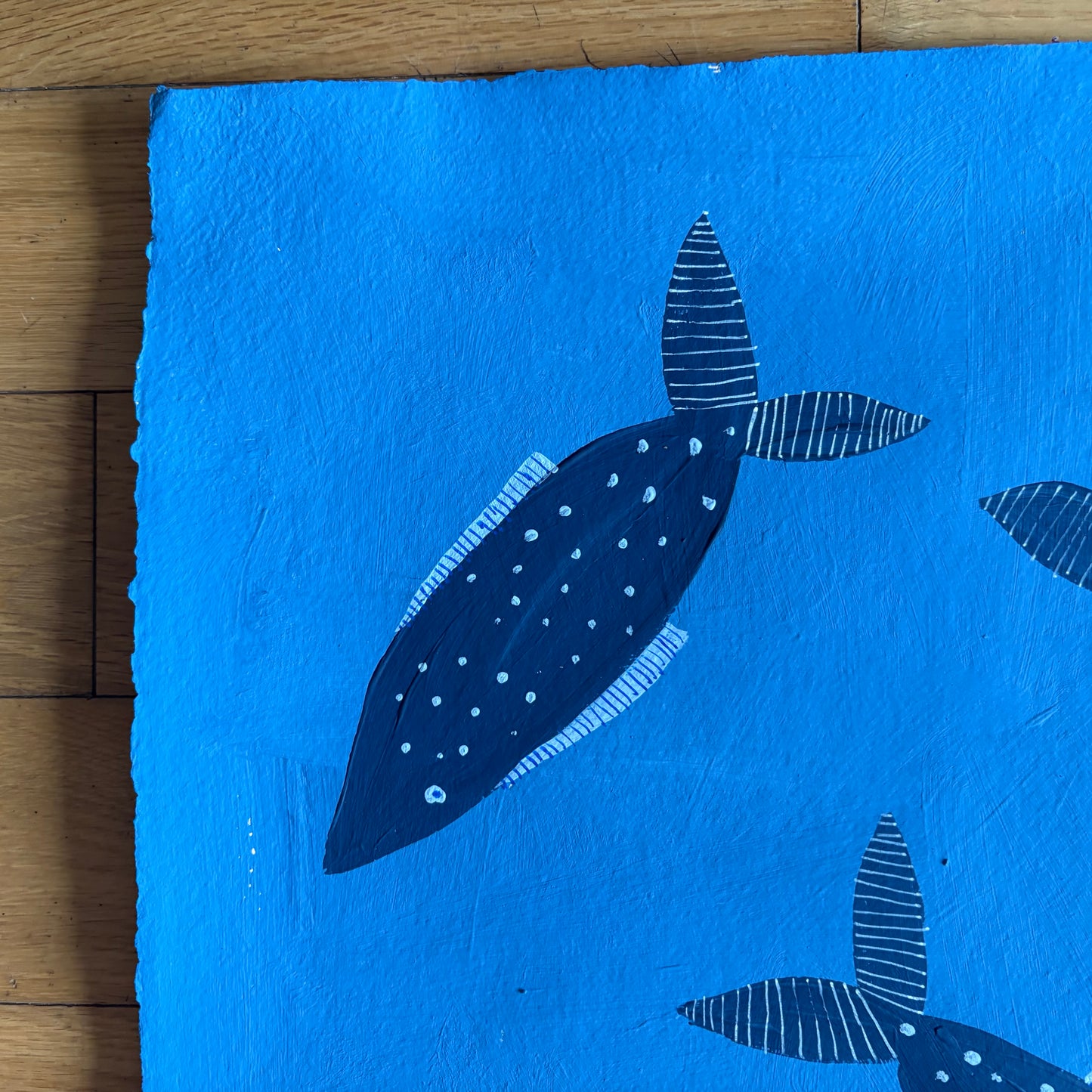 Blue fish in the sea.