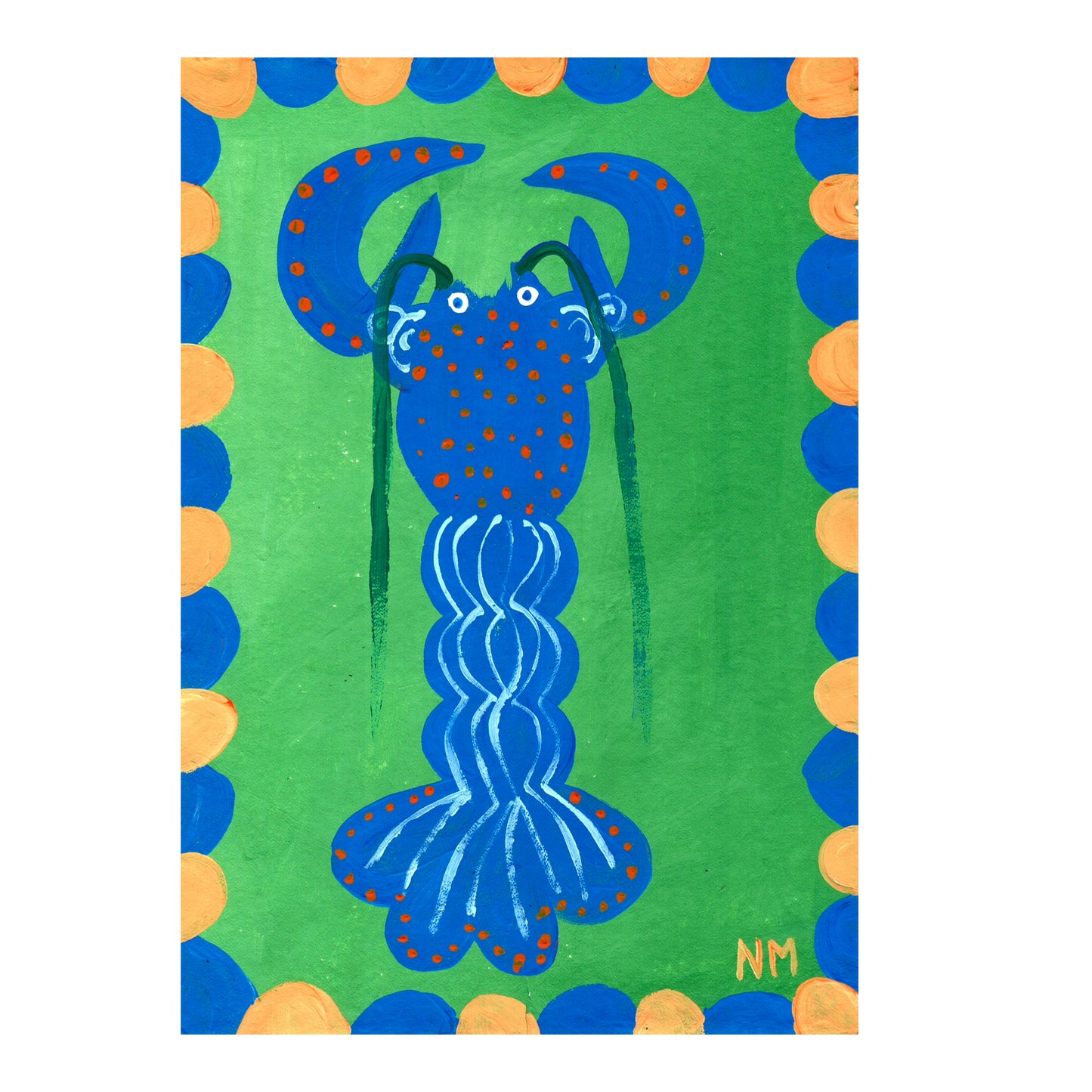 Blue lobster print.