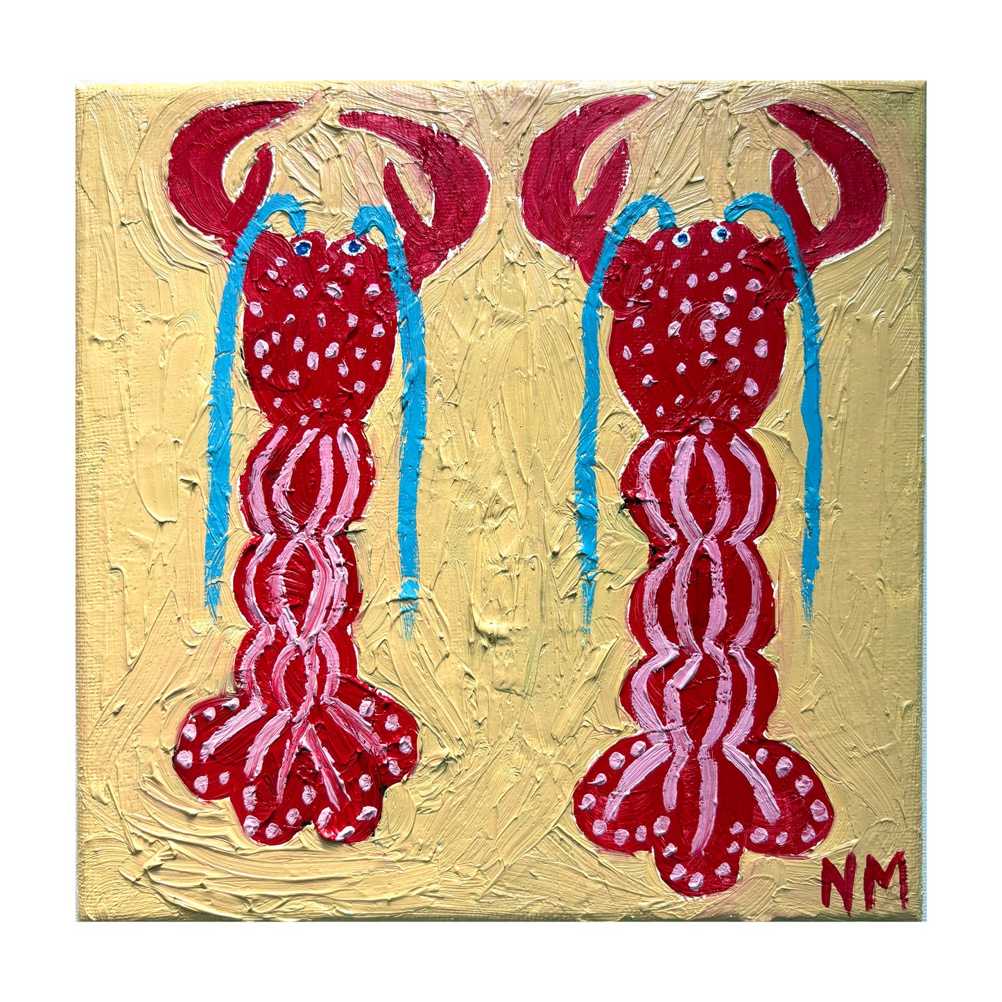 Two red lobsters.