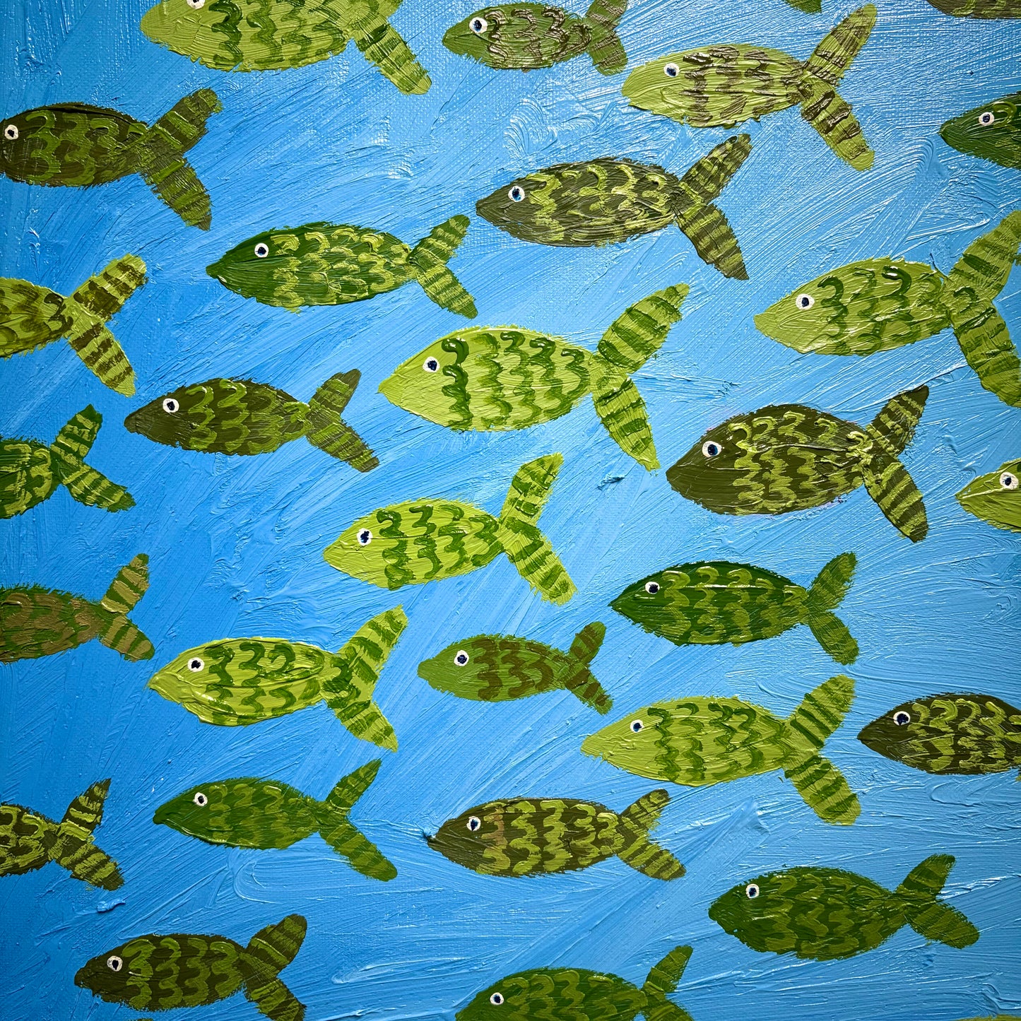 Green fish in the sea.