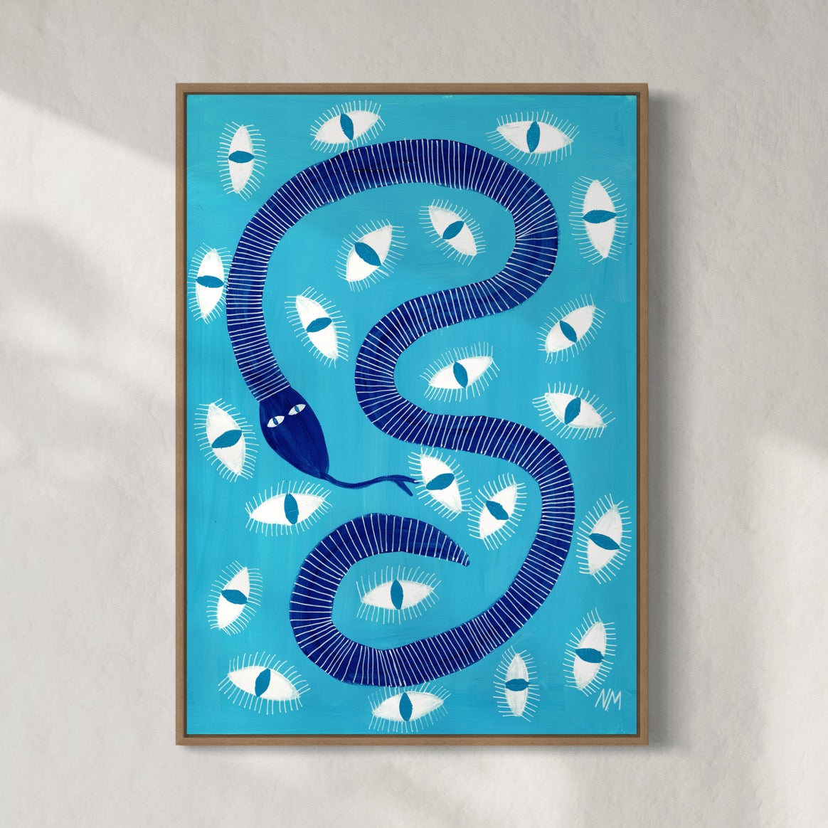 Blue snake and eyes