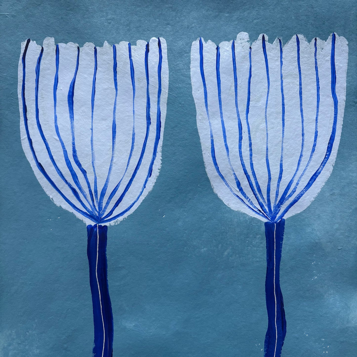 Blue flowers.