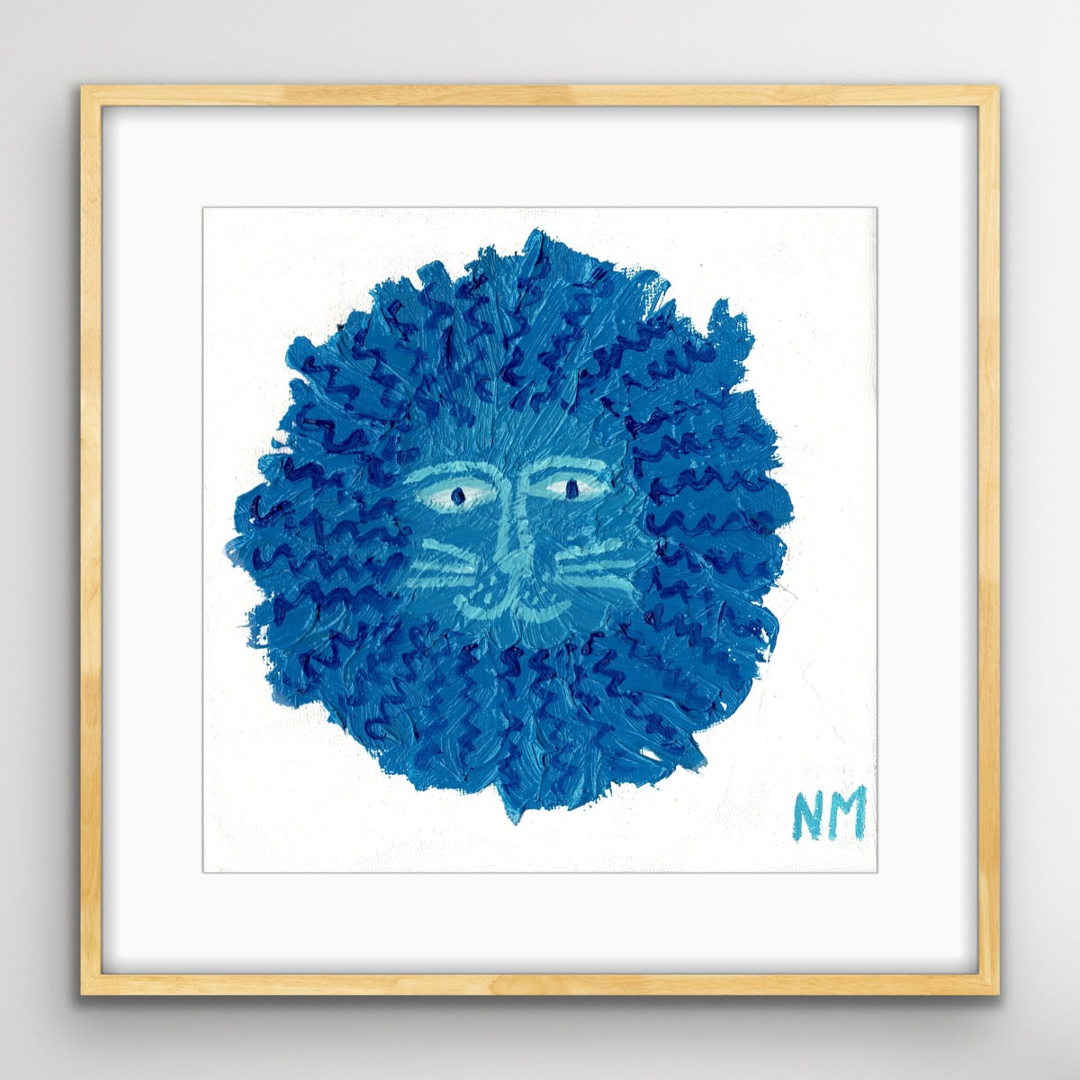 Blue lion print.