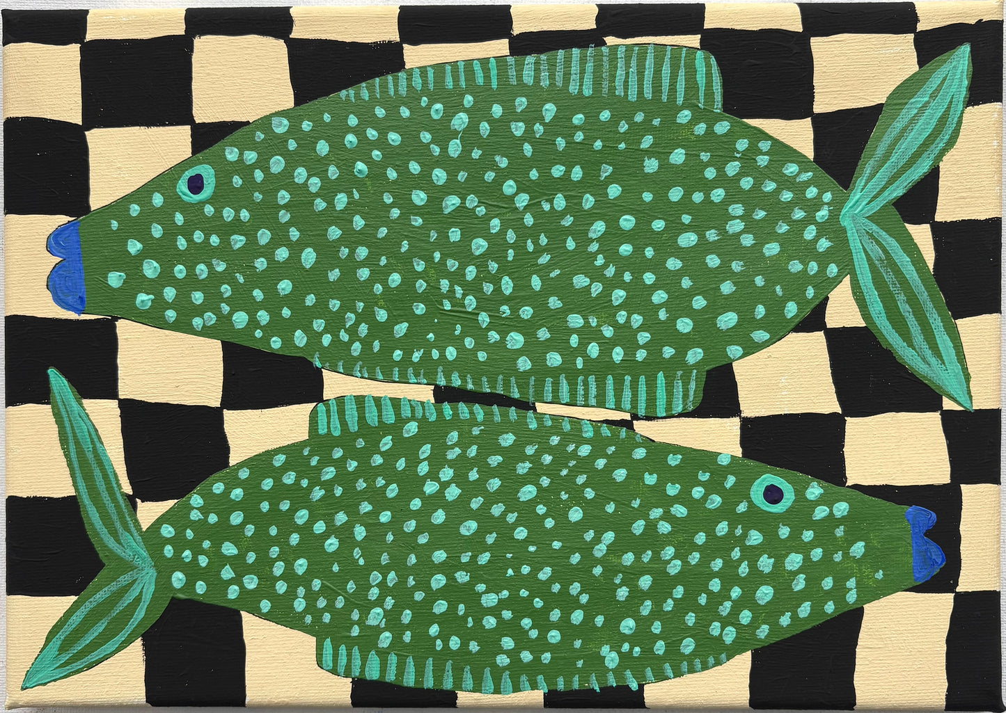 Green spotty fish.