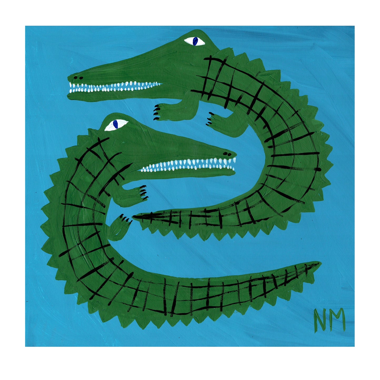 Green crocodile print.