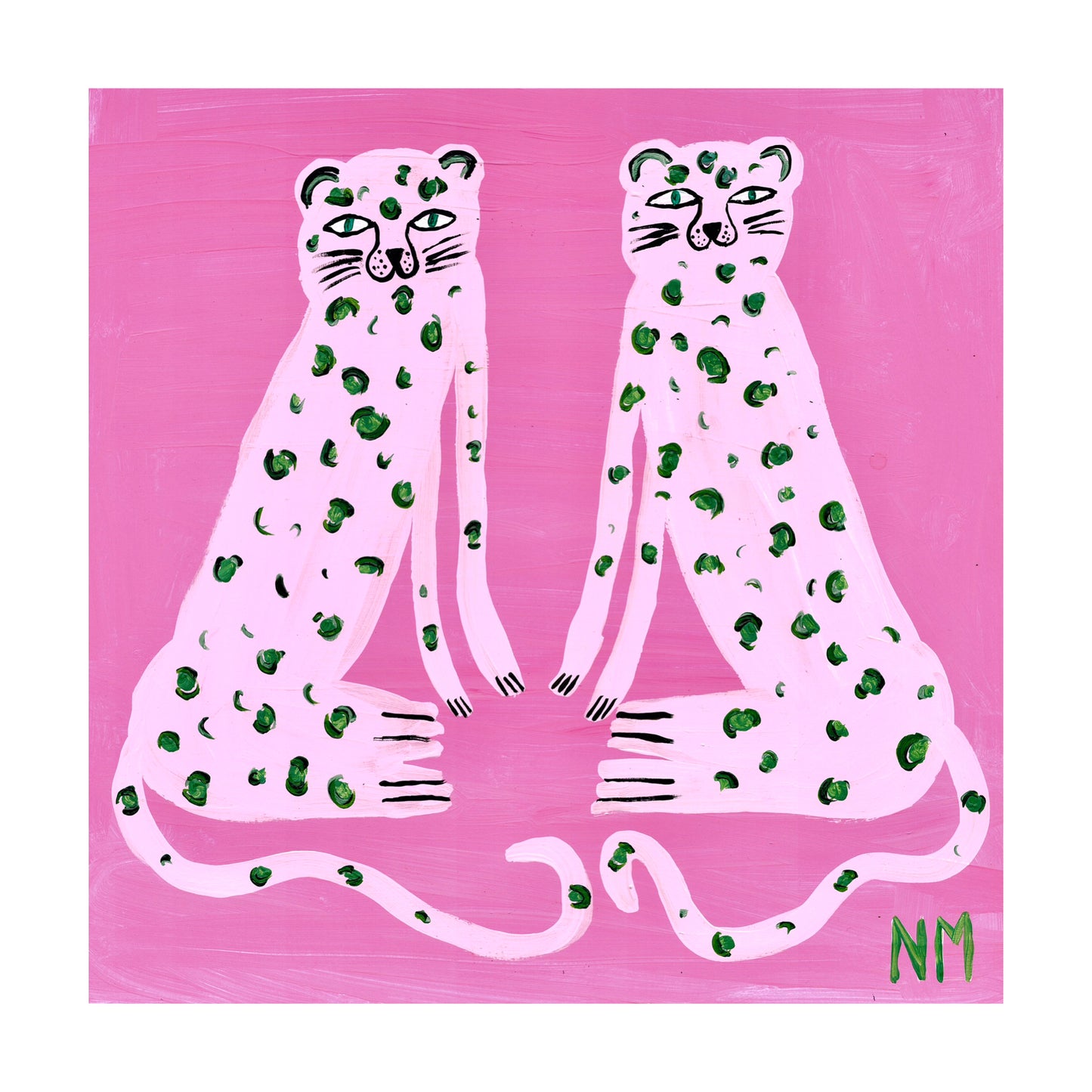 Pink leopard print.