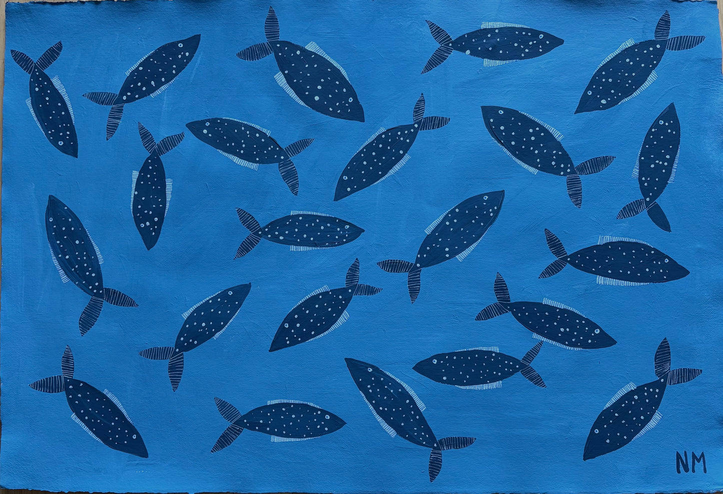 Blue fish in the sea.