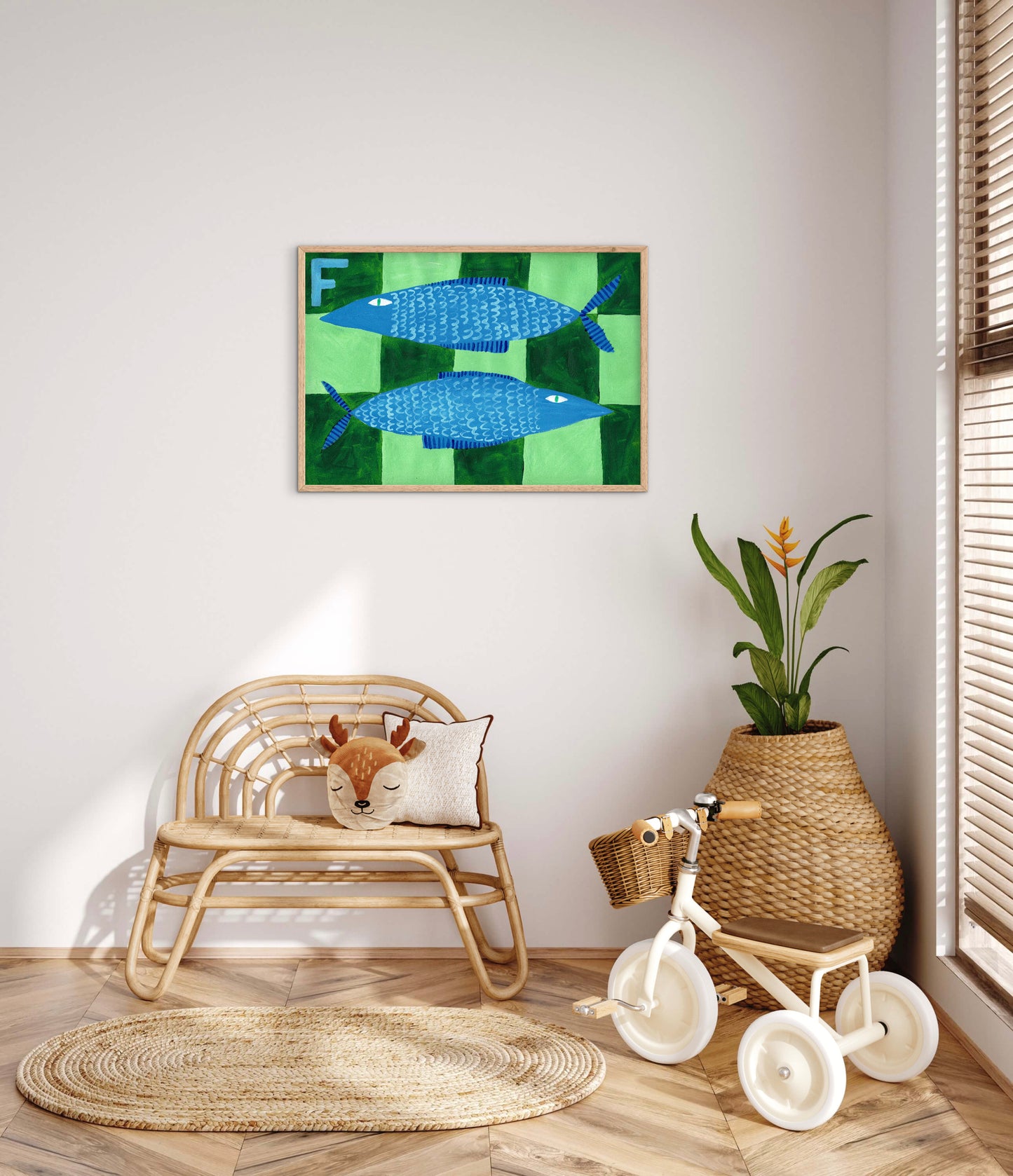 Alphabet F Fish Print.