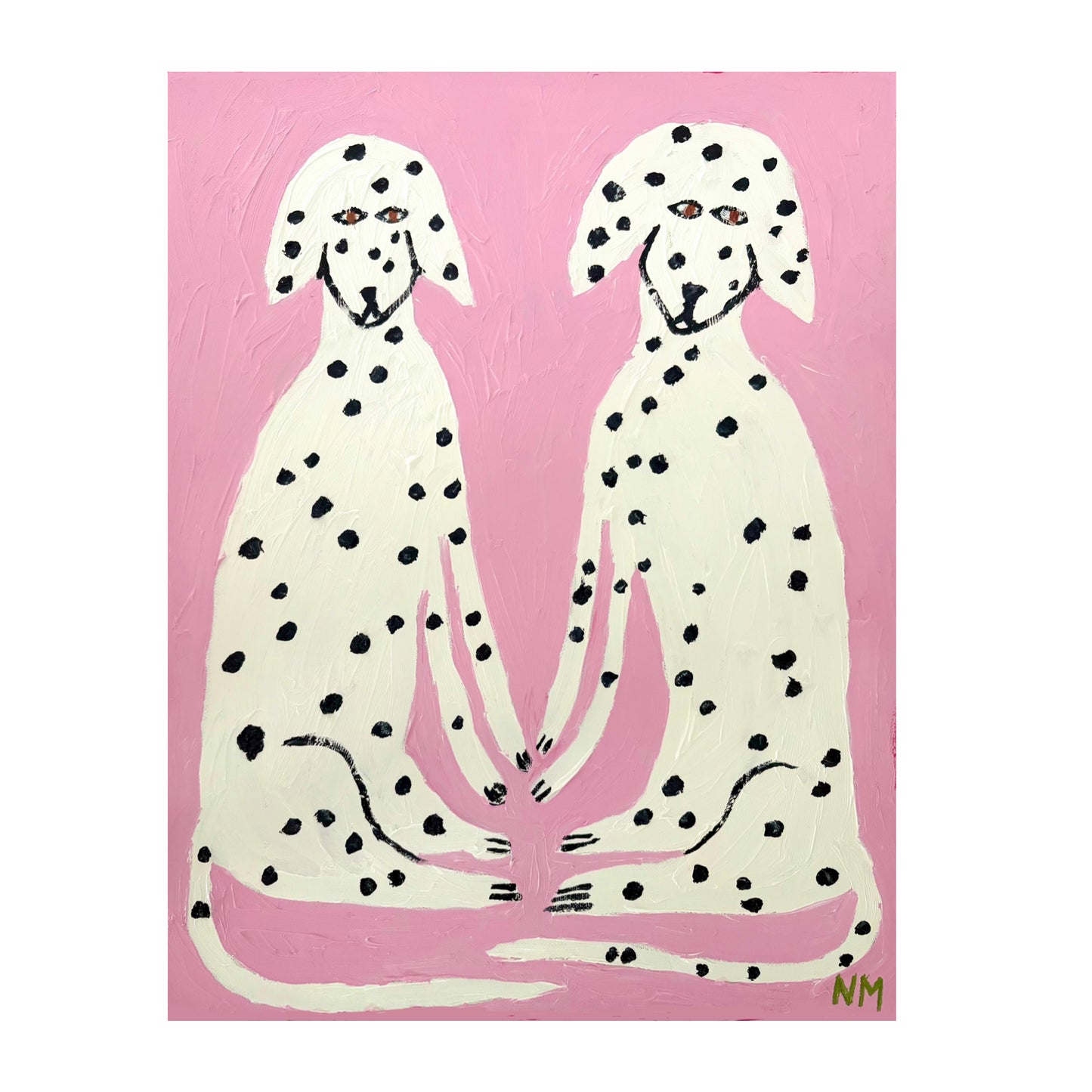 Dalmatians on pink print.