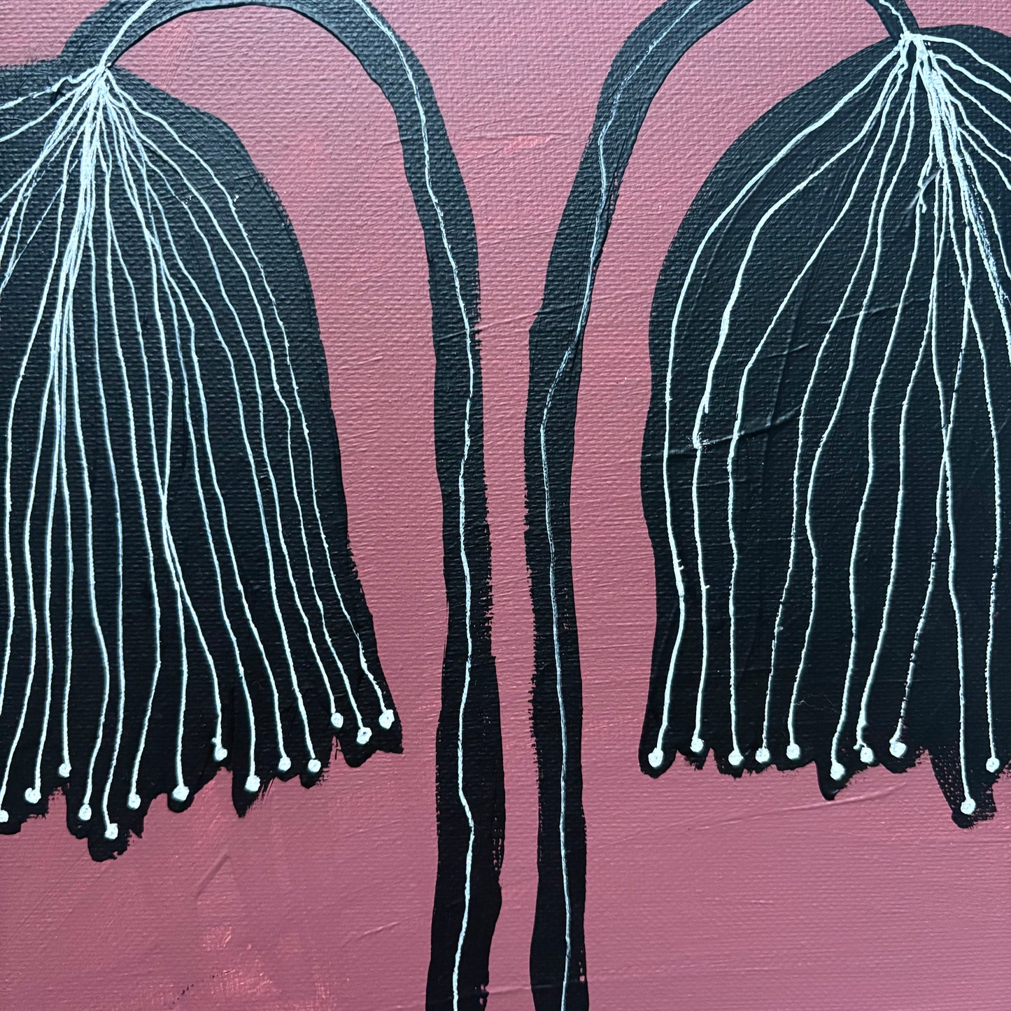 Two black flowers
