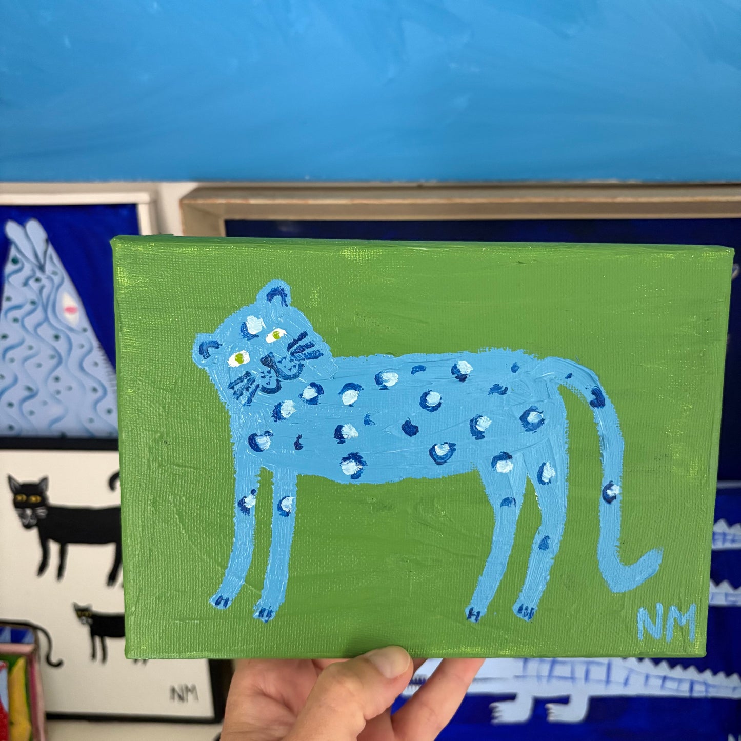 Little blue leopard.