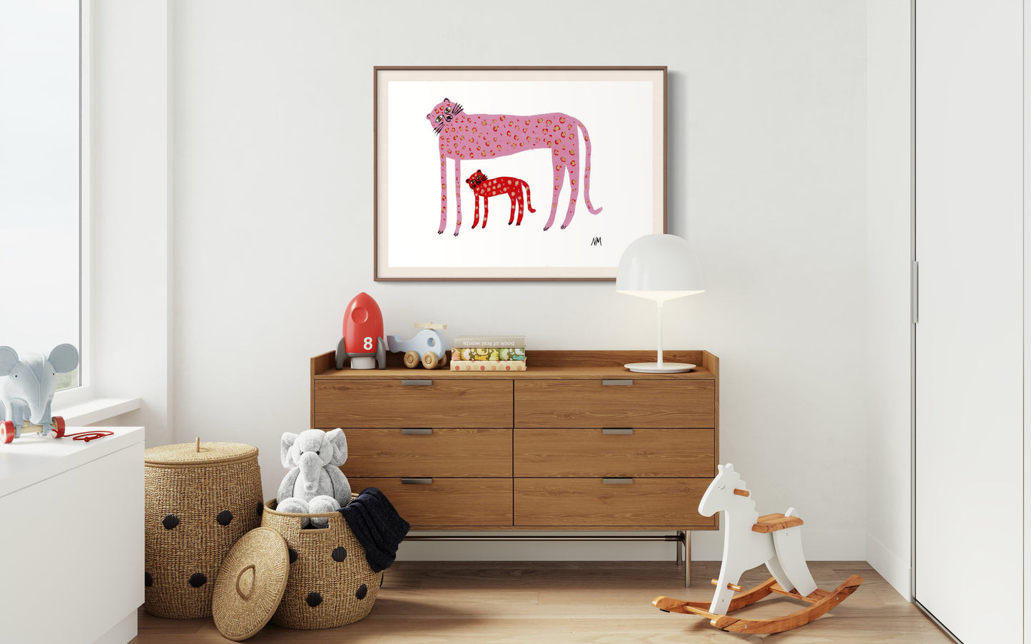 Pink and red leopard