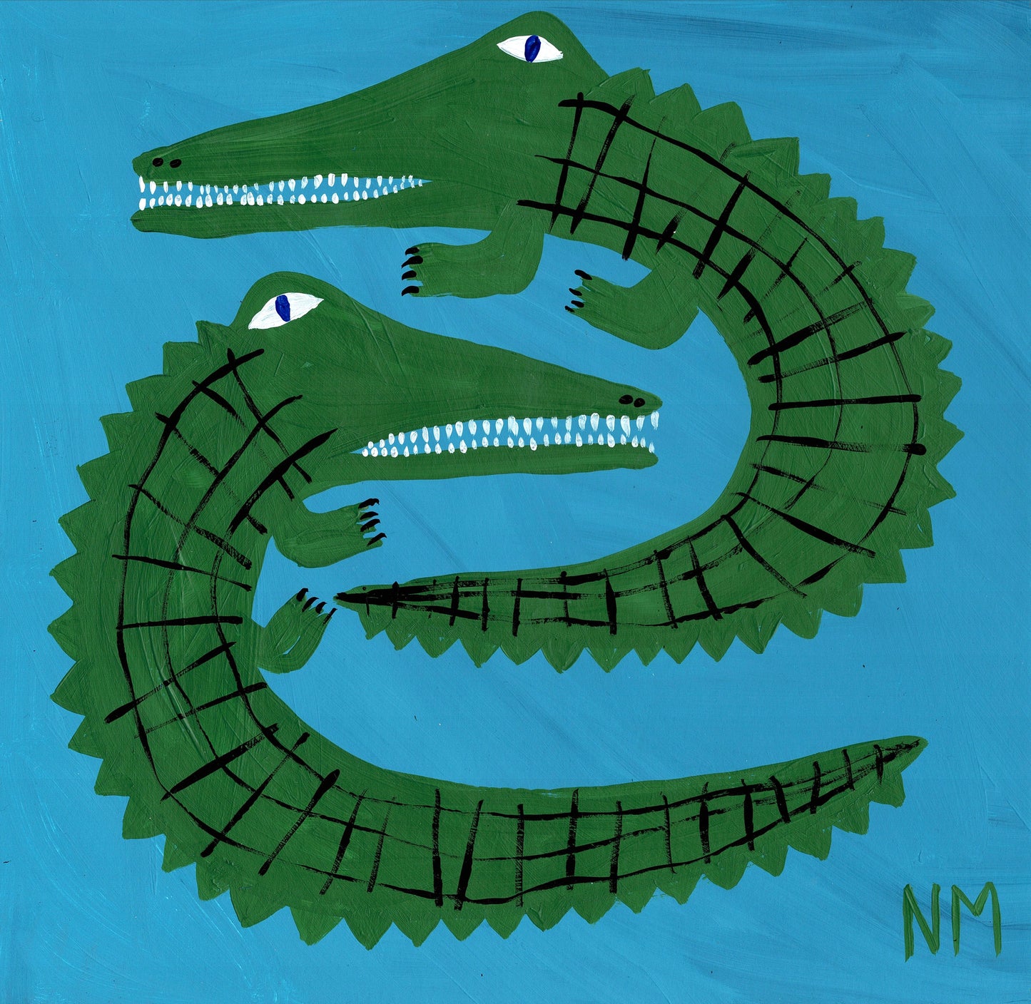 Green crocodile print.