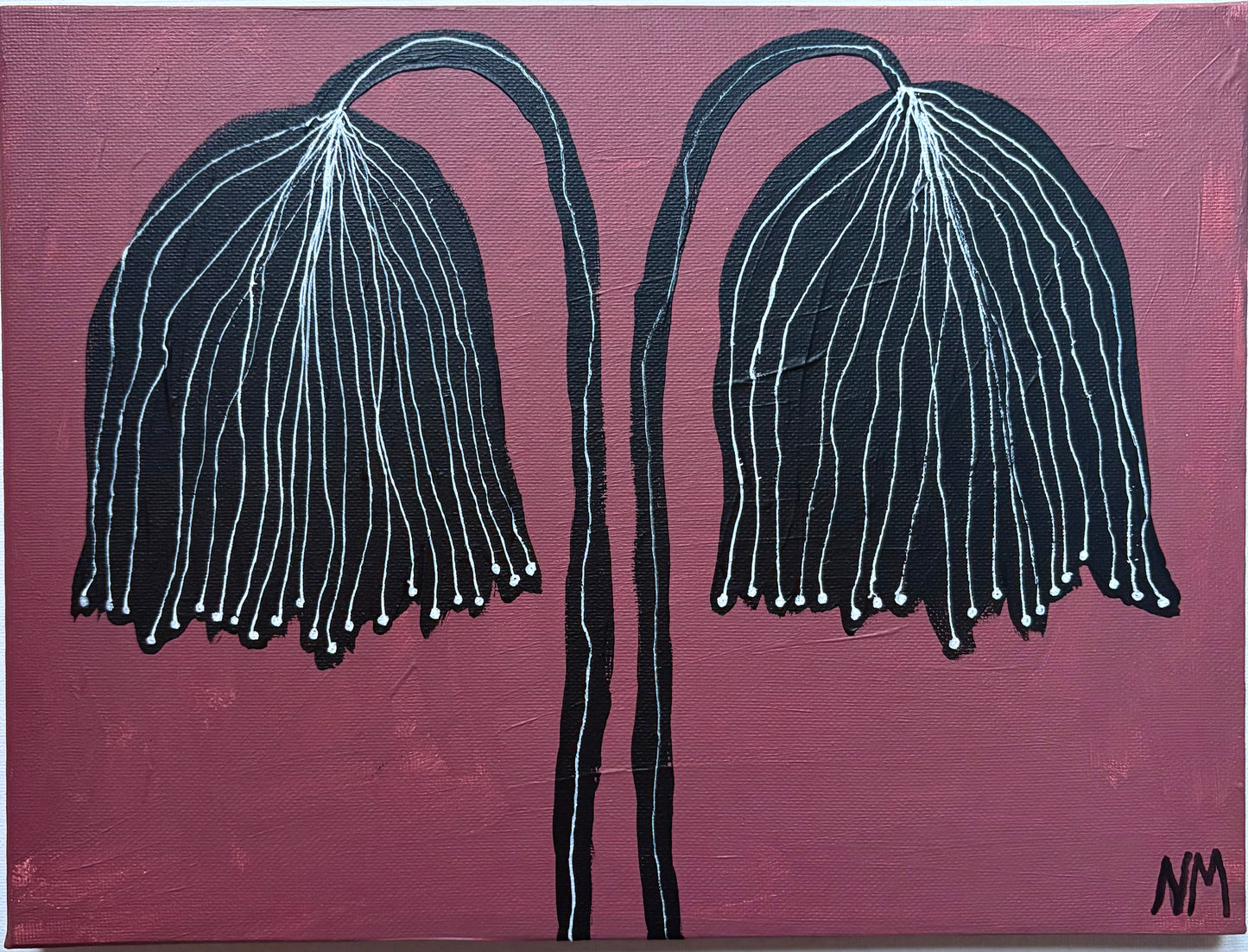 Two black flowers