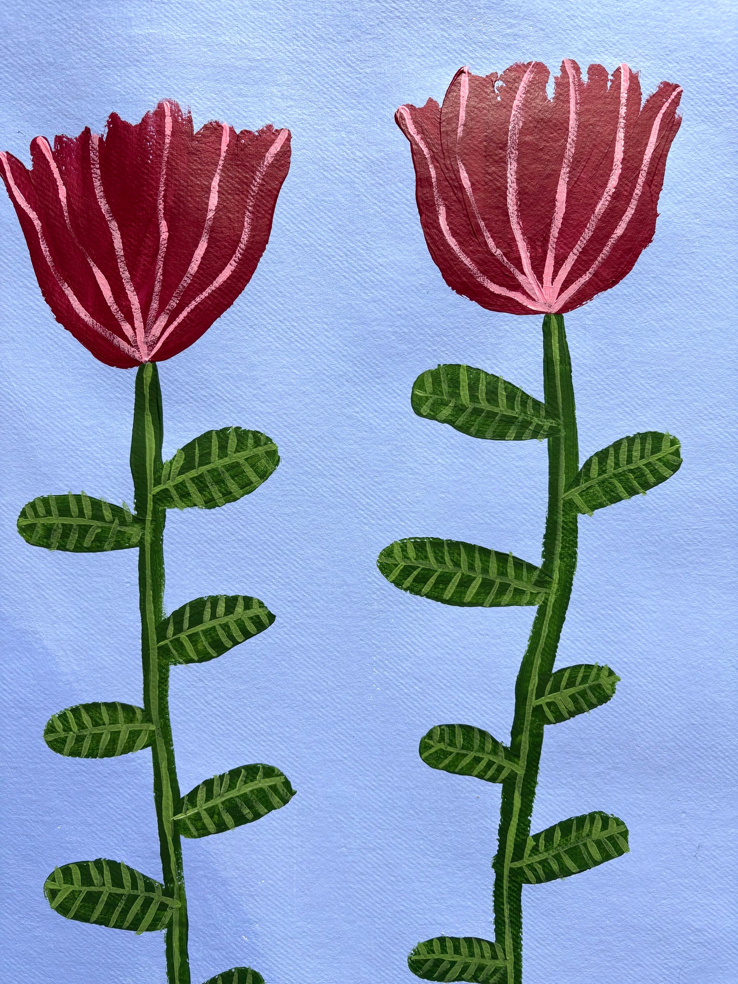 Red flowers.
