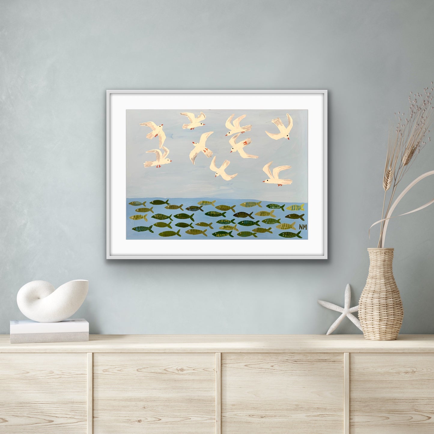 Above and below the sea print.