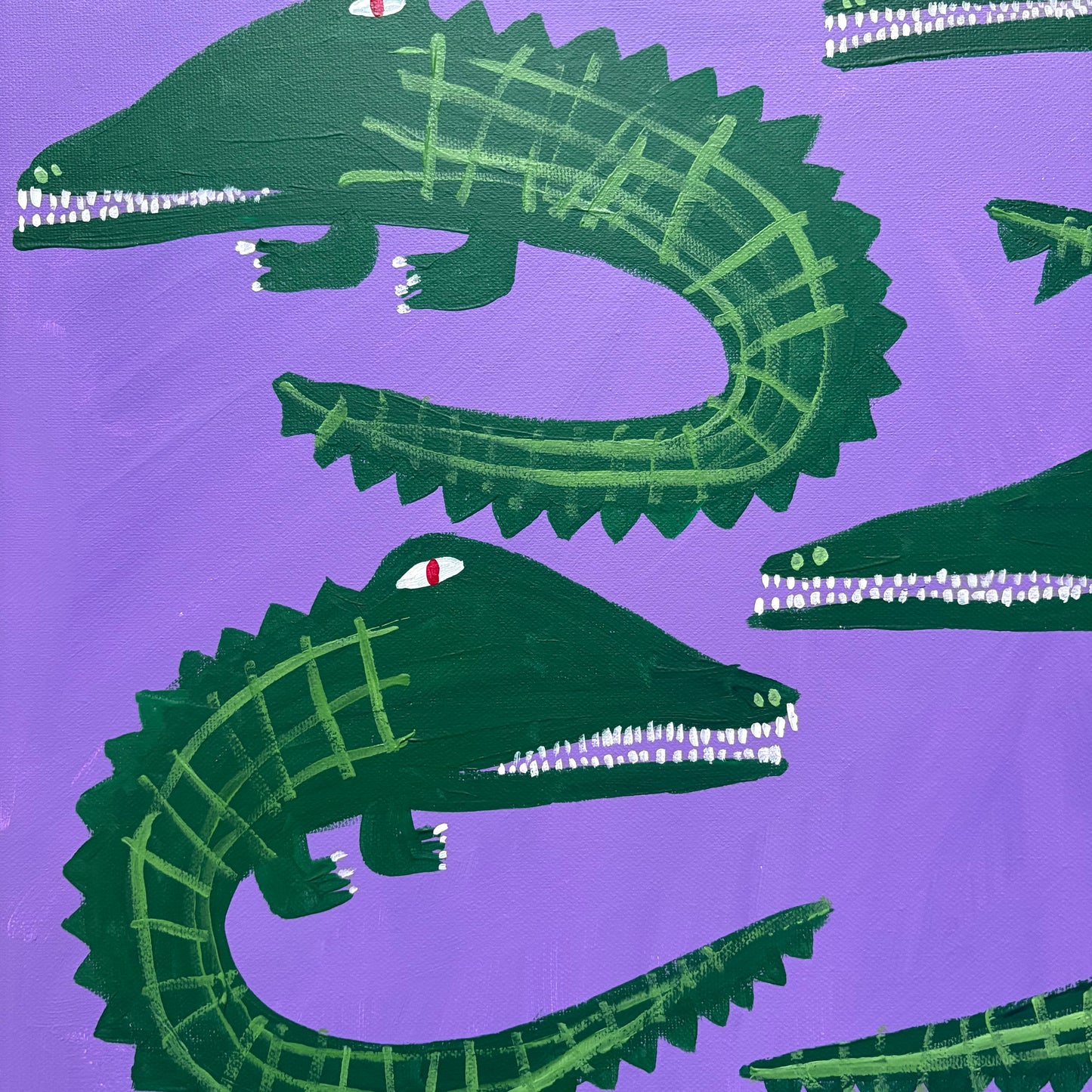 The family of five crocodiles.