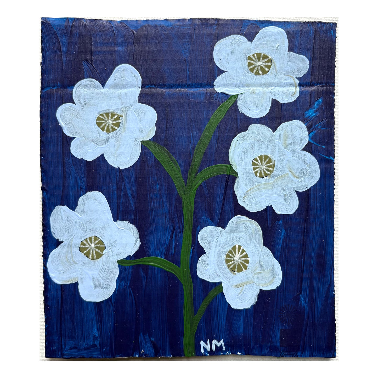 Blue flowers.