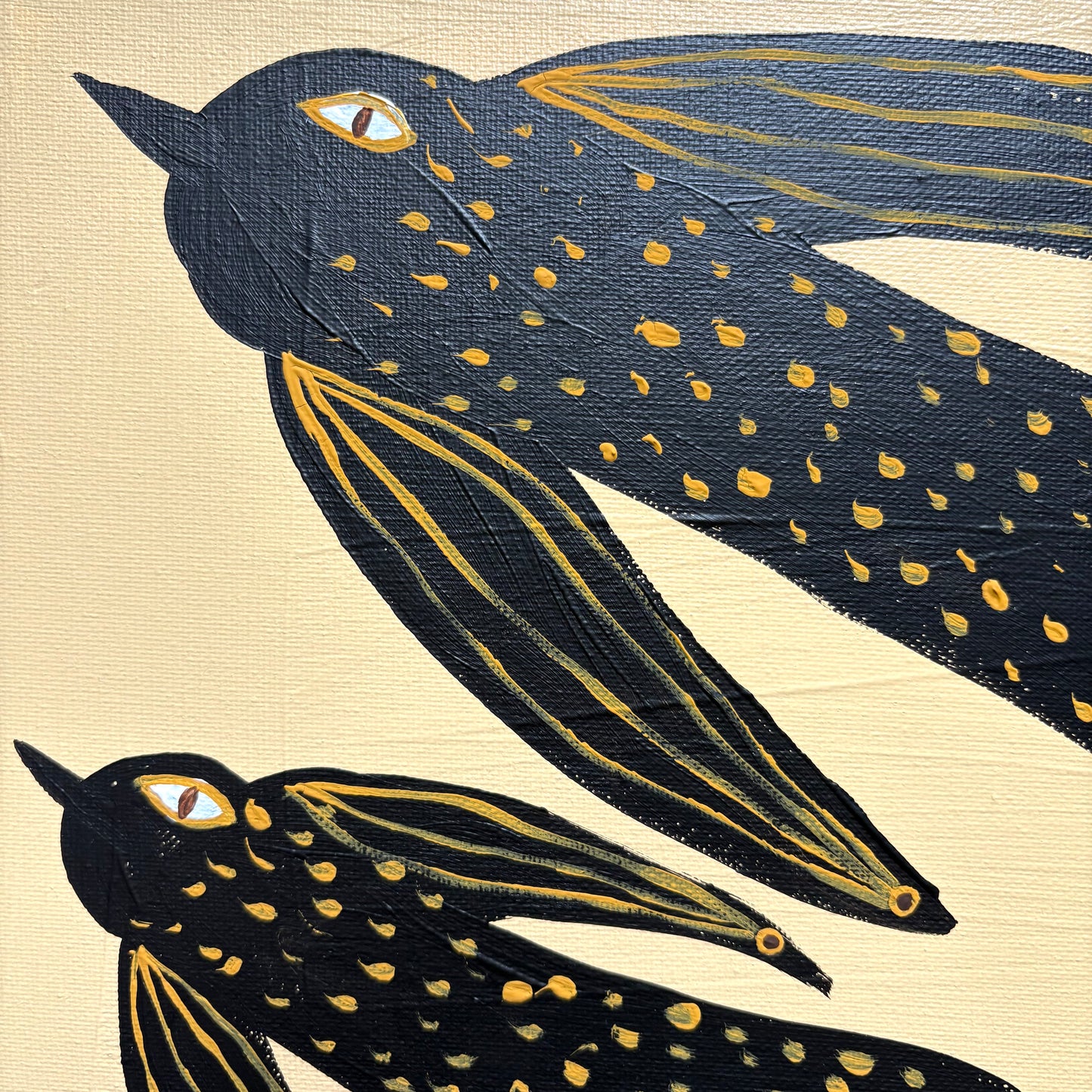 Flying together.