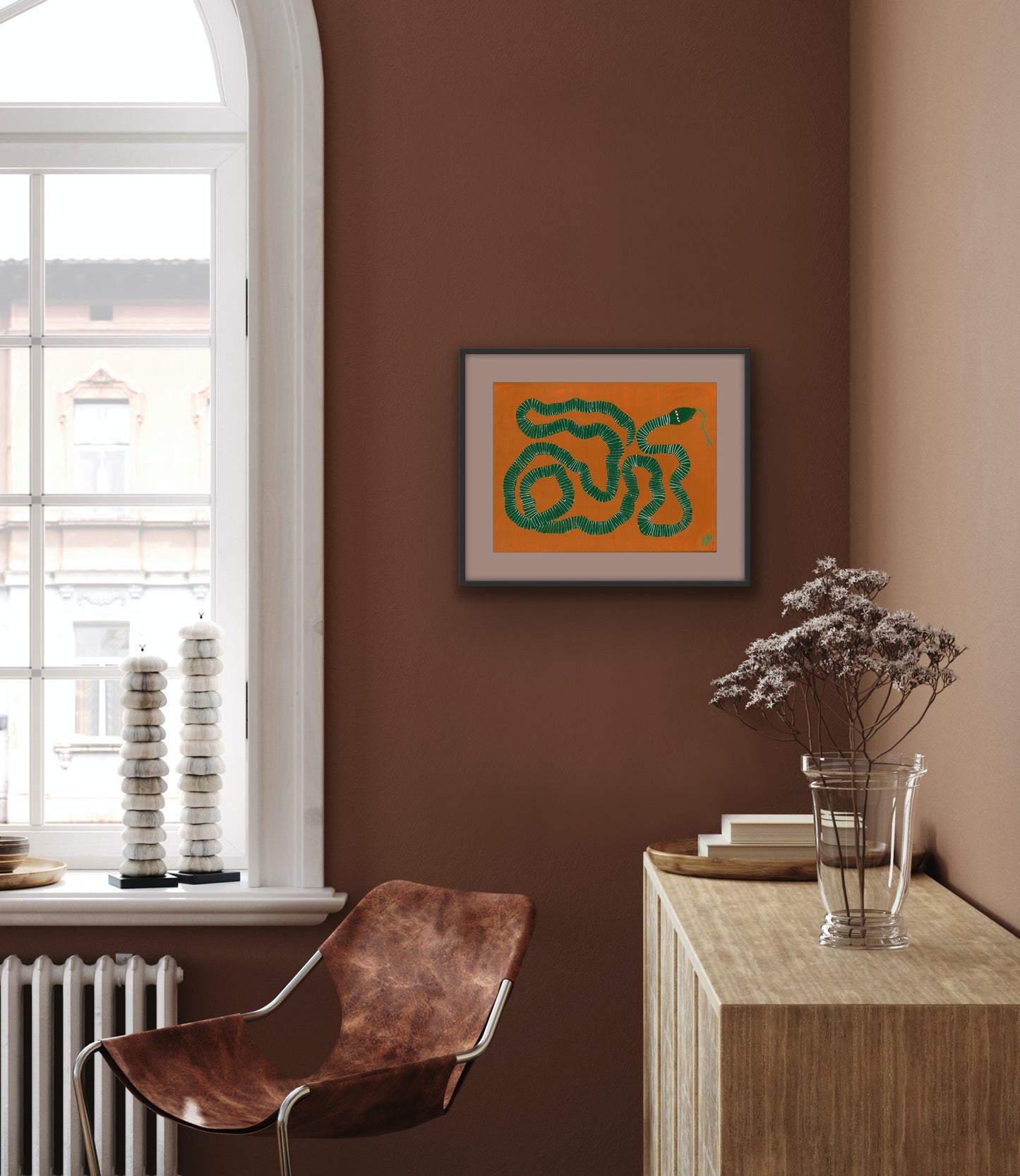 Green snake print.