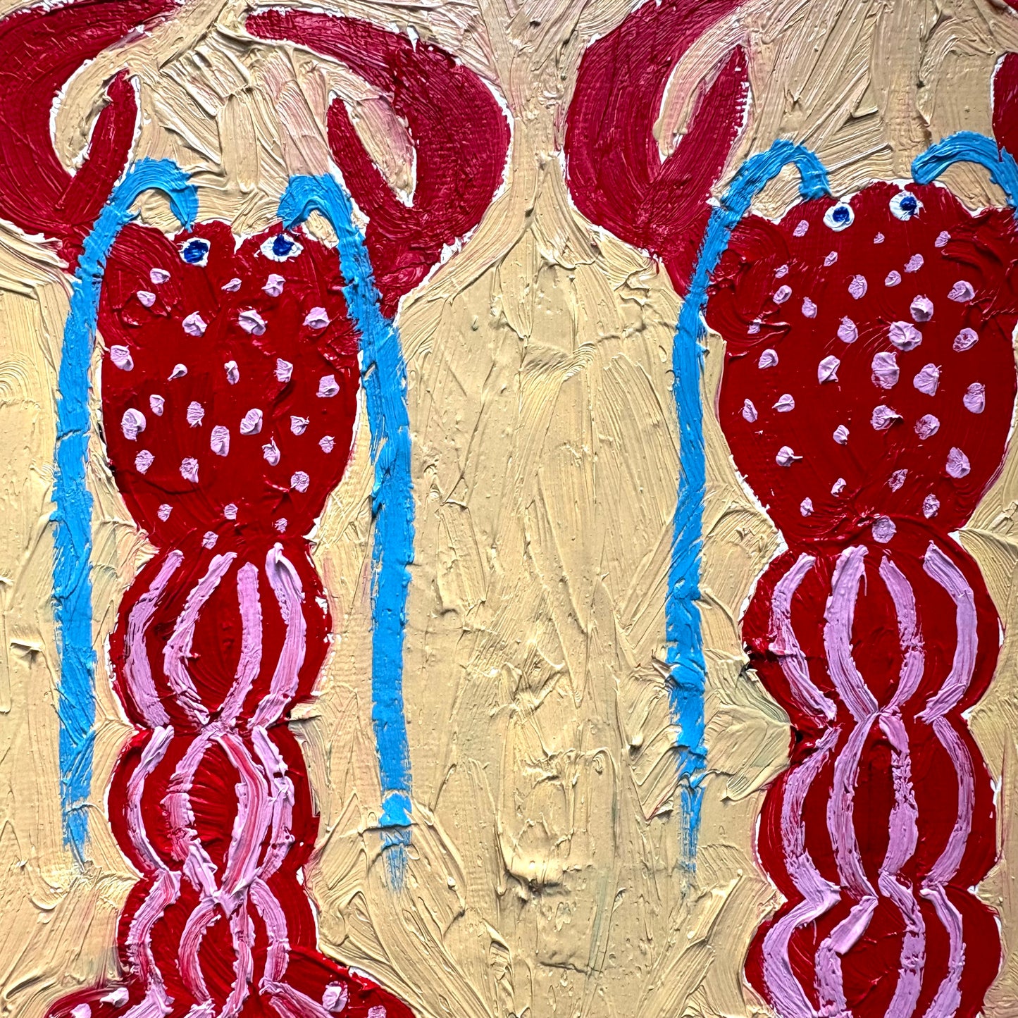 Two red lobsters.