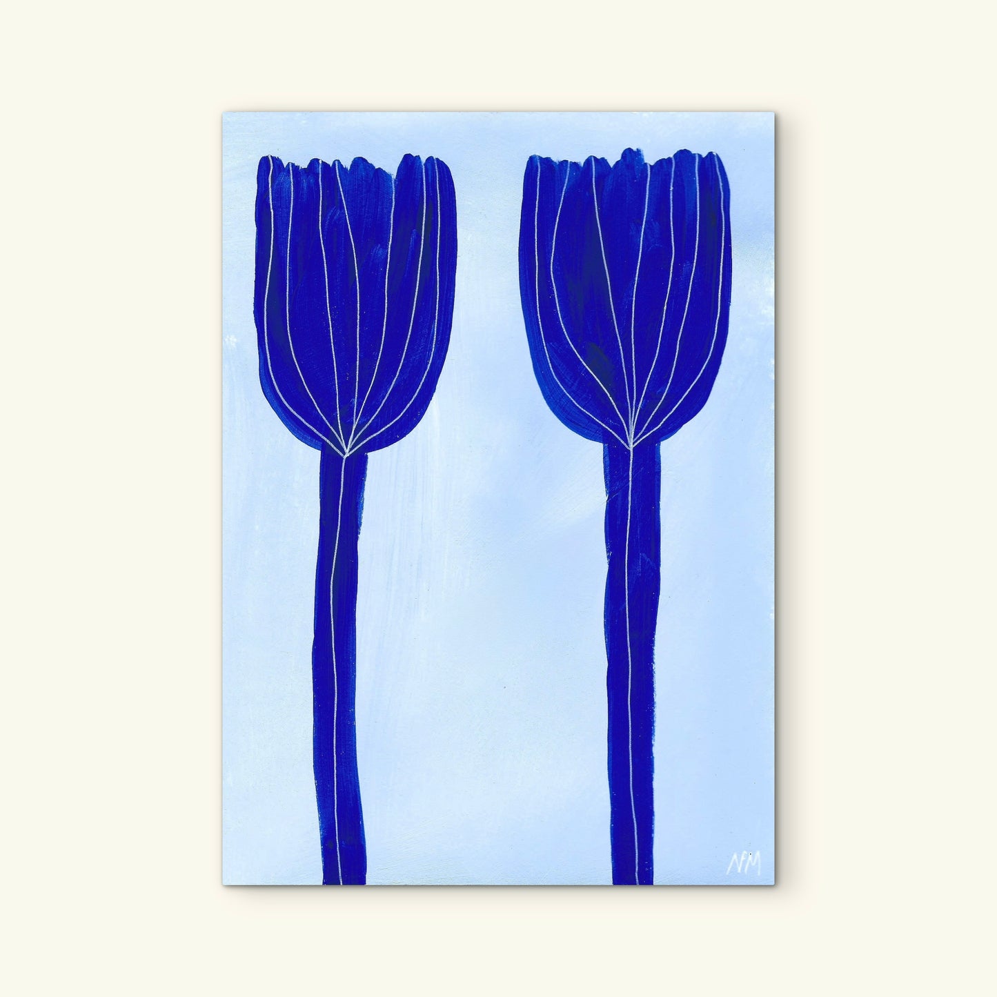 Blue tulips print.