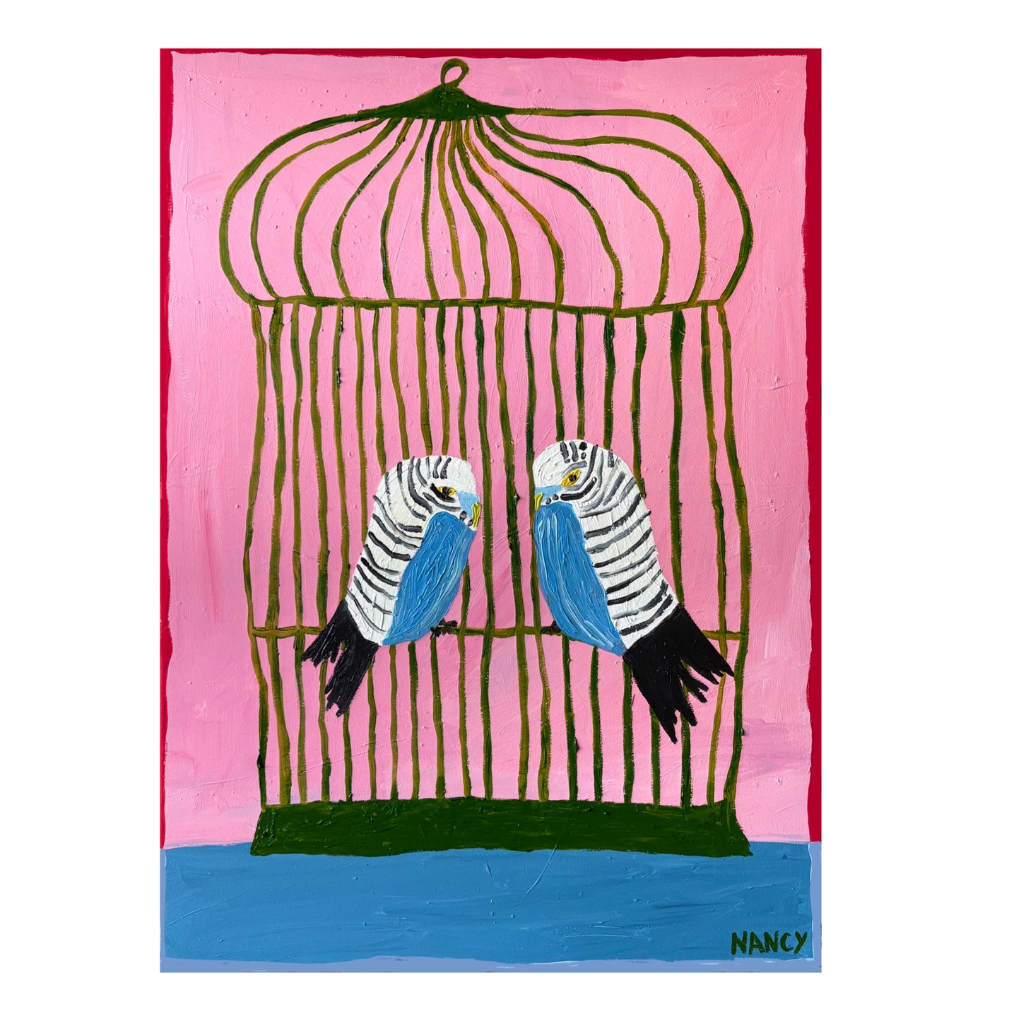 Two budgies print.